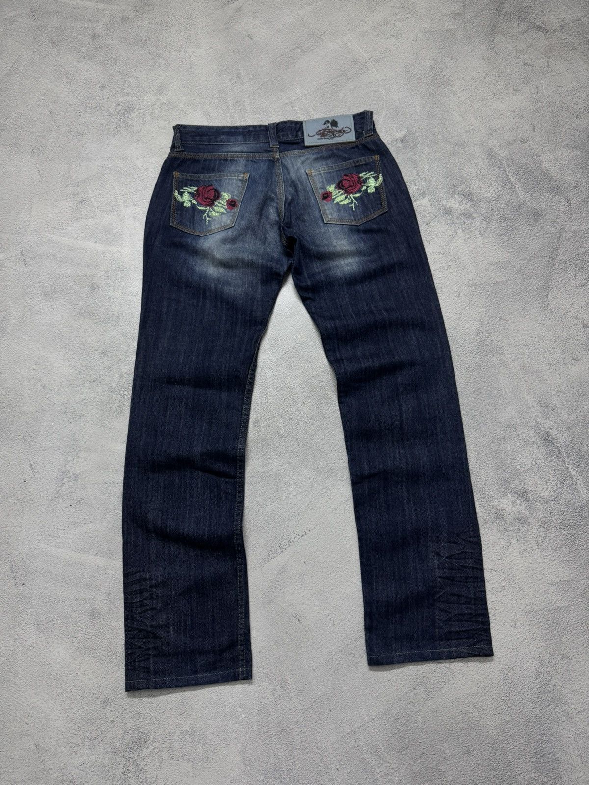 Ed Hardy Vintage Y2k Ed Hardy Eagle Roses 🌹 Big Logo Jeans Denim 00’s Size 30" / US 8 / IT 44 - 7 Thumbnail