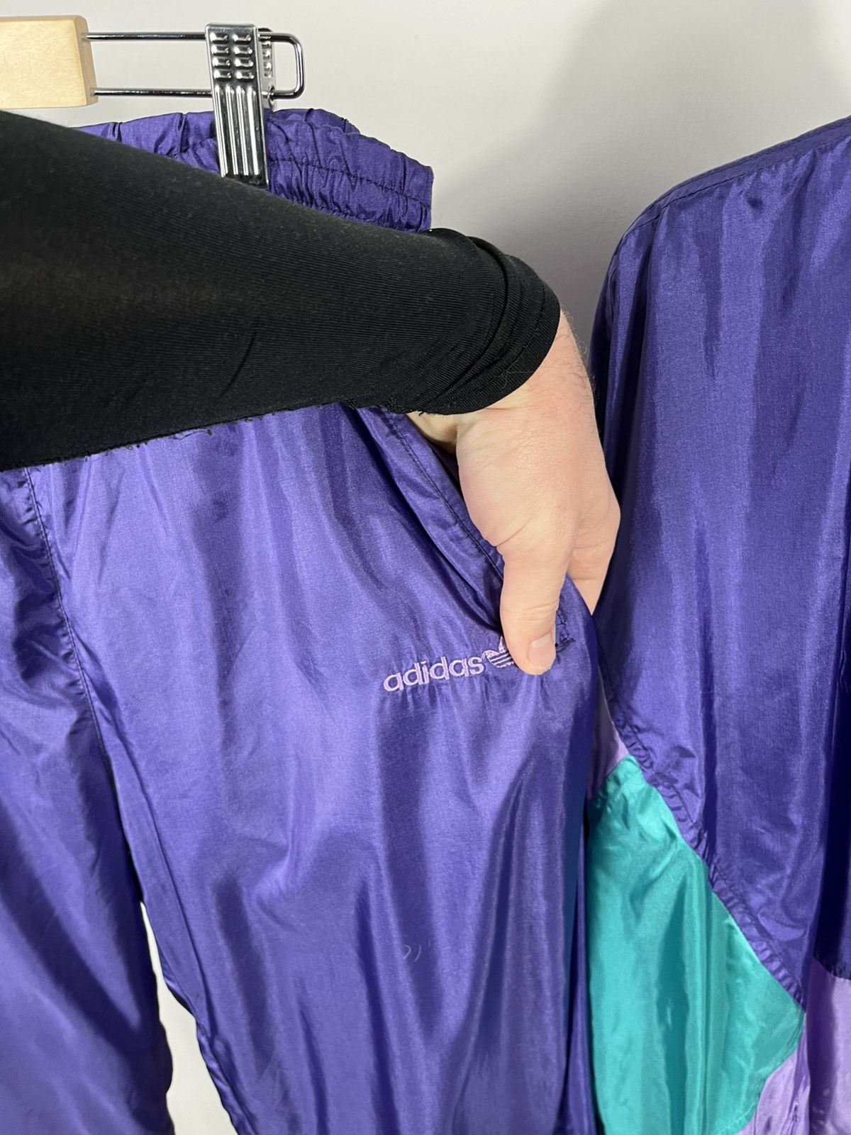 Adidas Vintage Adidas Purple Track Suit Windbreaker Jacket Pants Size US XL / EU 56 / 4 - 7 Thumbnail