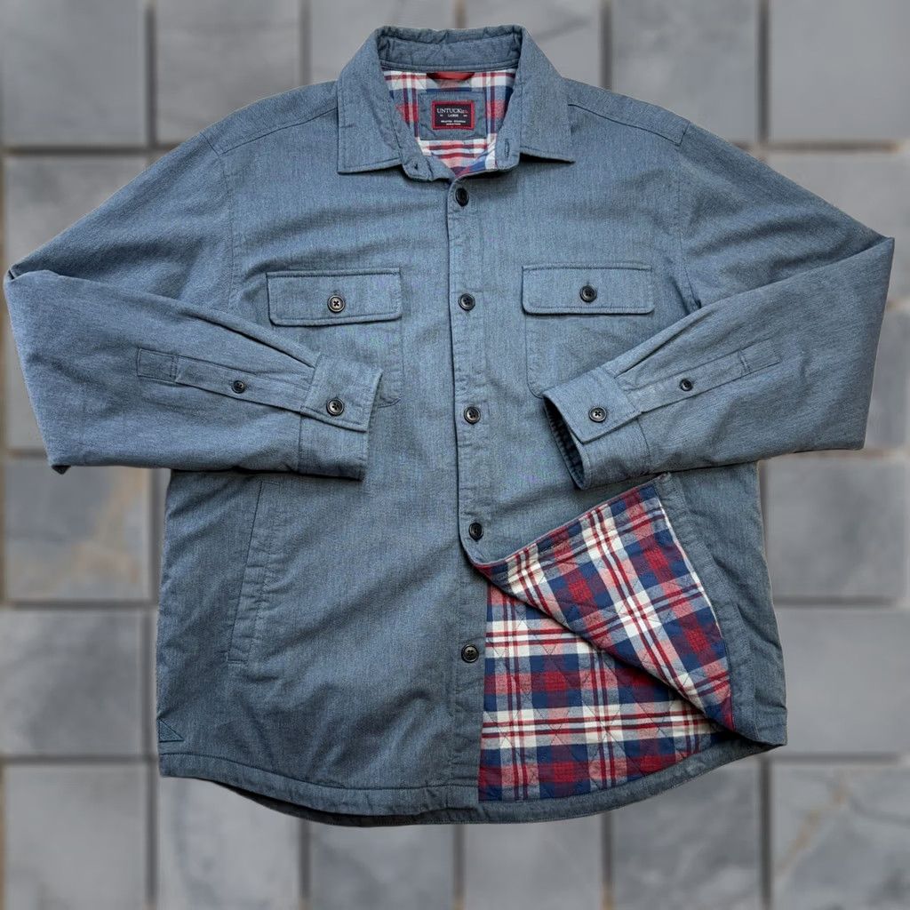 UNTUCKit UNTUCKit Shirt Jacket Men L Blue Quilted Lined Shacket Pockets Button-Up Casual Workwear Coupon Ziata Size US L / EU 52-54 / 3 - 1 Thumbnail