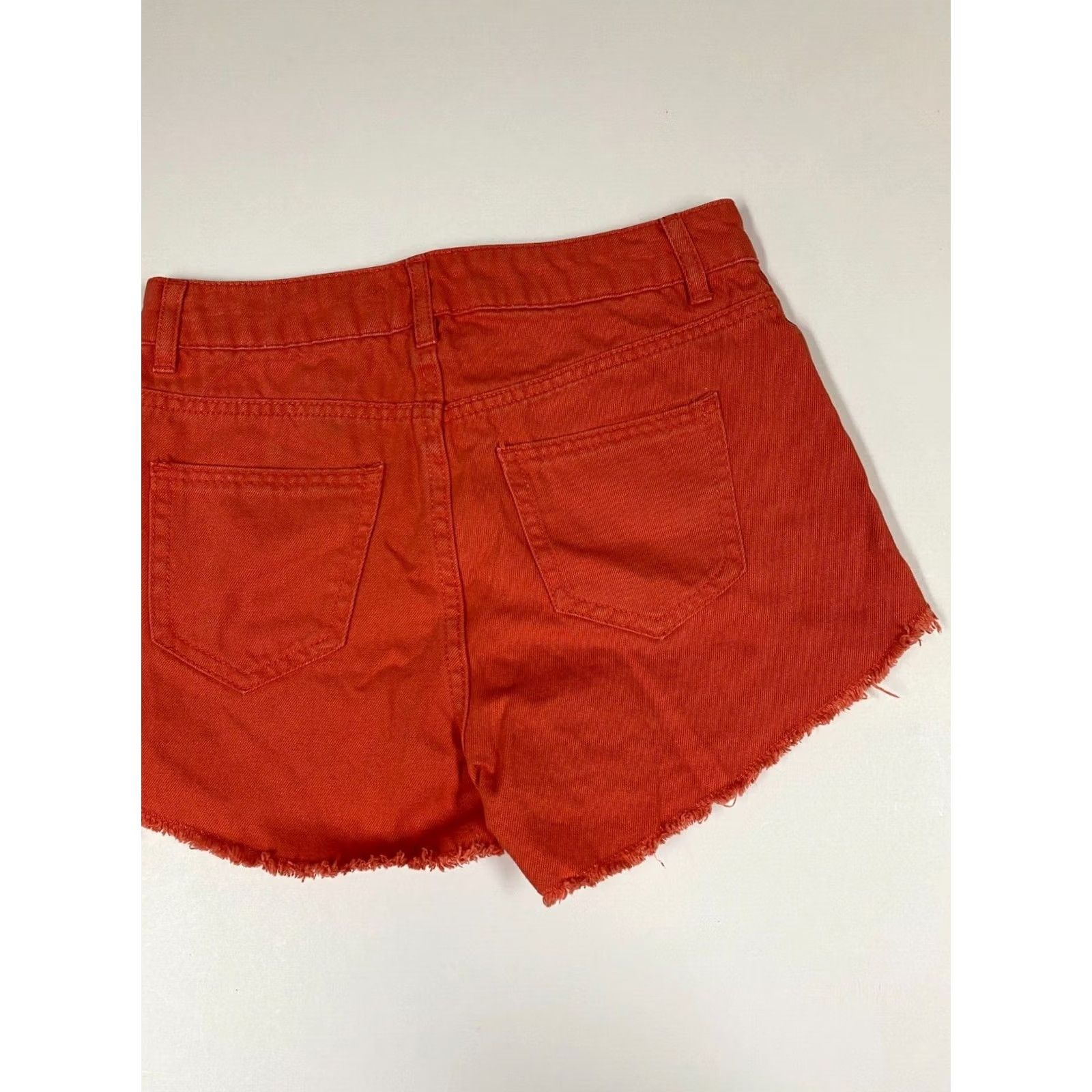 Denime Refuge Womens Shorts 0 orange Denim Casual 26in Waist Cotton Button Front Flat Front Mid Rise Regular Stretch Size 26" / US 2 / IT 38 - 7 Thumbnail