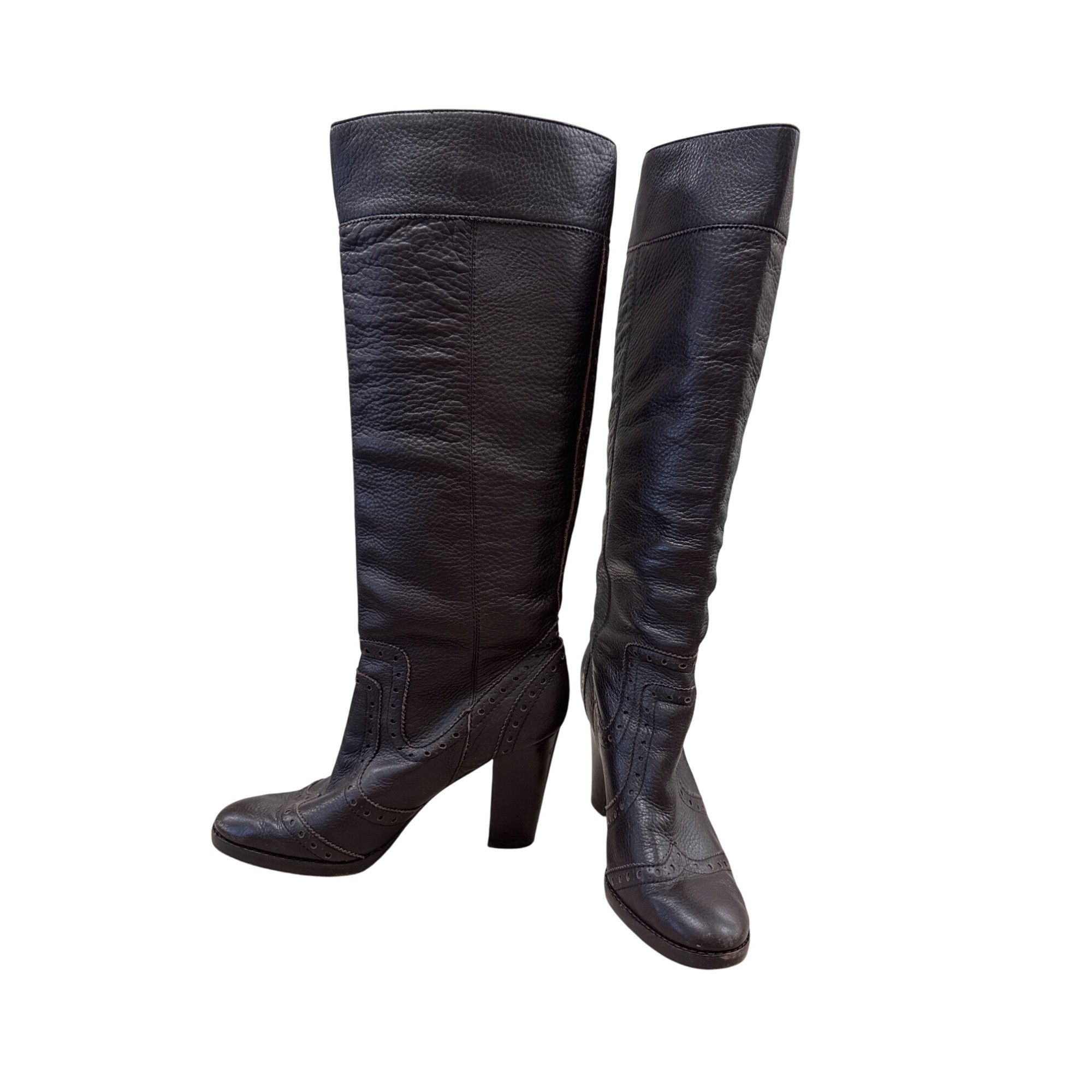 Michael Kors Michael Kors Womens Brown Knee High Leather Riding Boots 10M Size US 10 / IT 40 - 2 Thumbnail