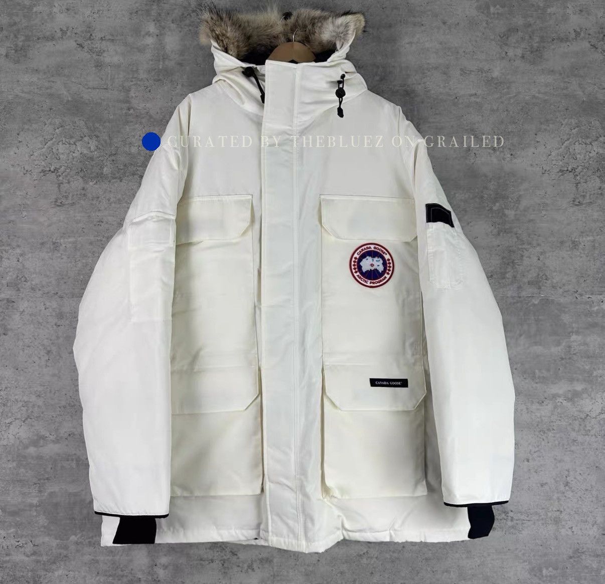 Canada Goose White Heavy Winter Coat with Fur Hood - XXL Size US XXL / EU 58 / 5 - 1 Thumbnail