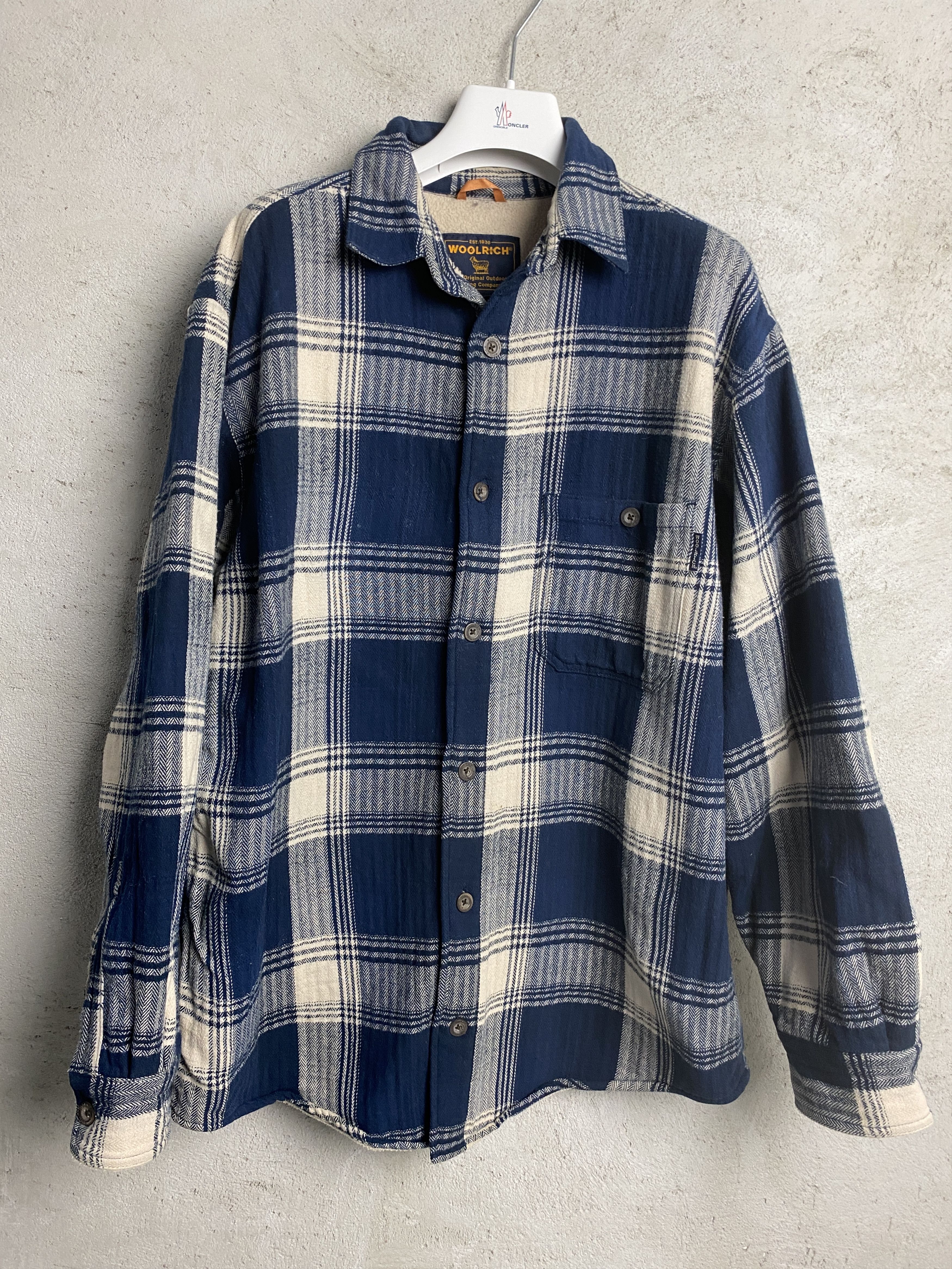 Woolrich Woolen Mills Woolrich Dark Denim Plaid fleece shirt overshirt jacket Size US M / EU 48-50 / 2 - 1 Thumbnail