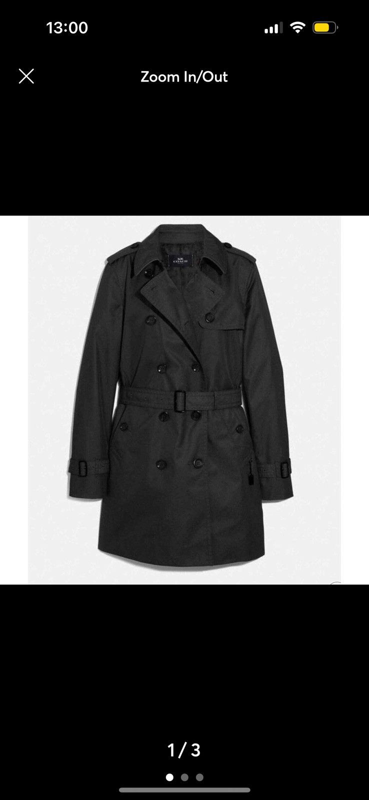 Coach Coach Women's Trench Coat Black Size XS / US 0-2 / IT 36-38 - 1 Thumbnail