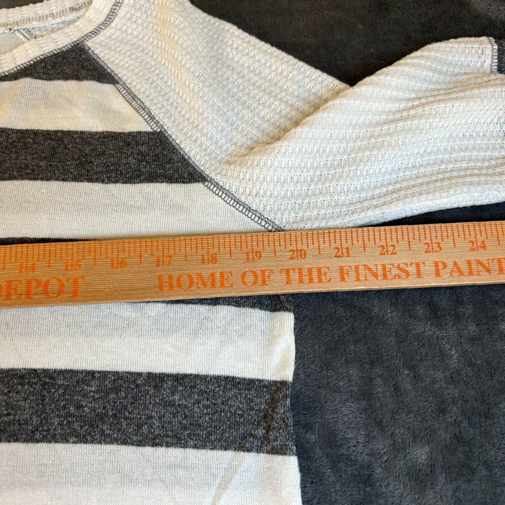 Vintage 24/7 maurices Tunic Top Raglan Sleeve Striped Shirt Womens Medium M Gray Size M / US 6-8 / IT 42-44 - 7 Thumbnail