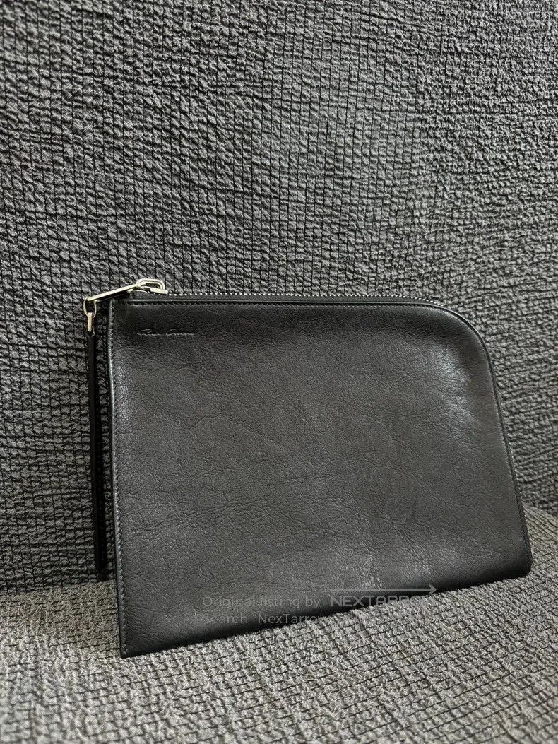 Rick Owens Cowhide zipper clutch bag.