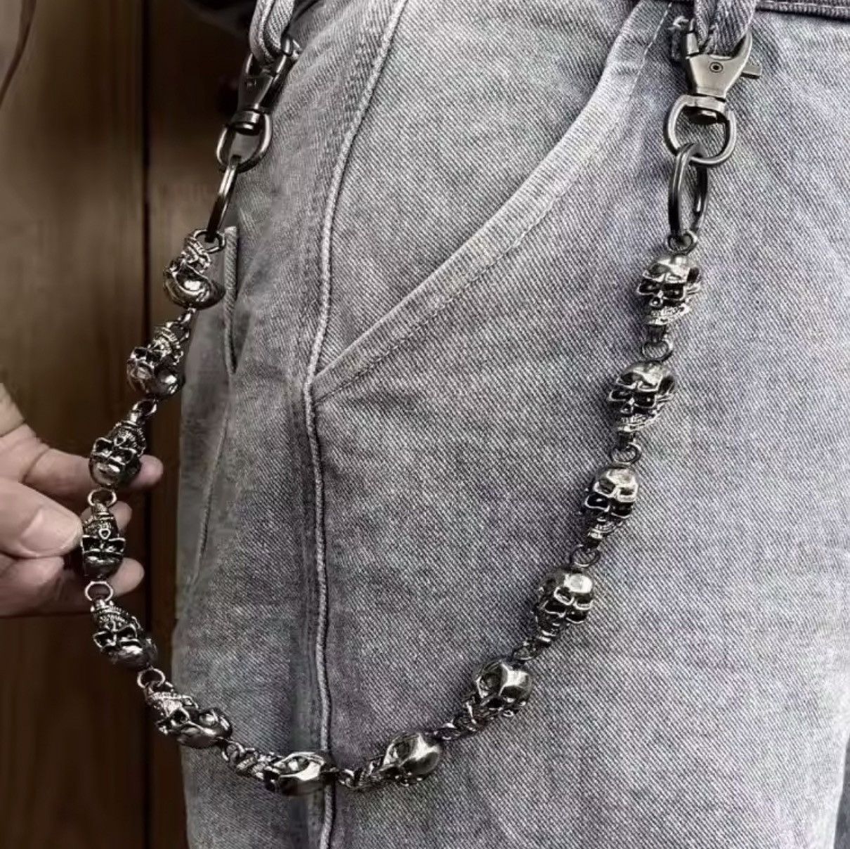 Other Skull Link Wallet Chain – Heavy Duty Biker Punk Industrial Size ONE SIZE - 1 Thumbnail