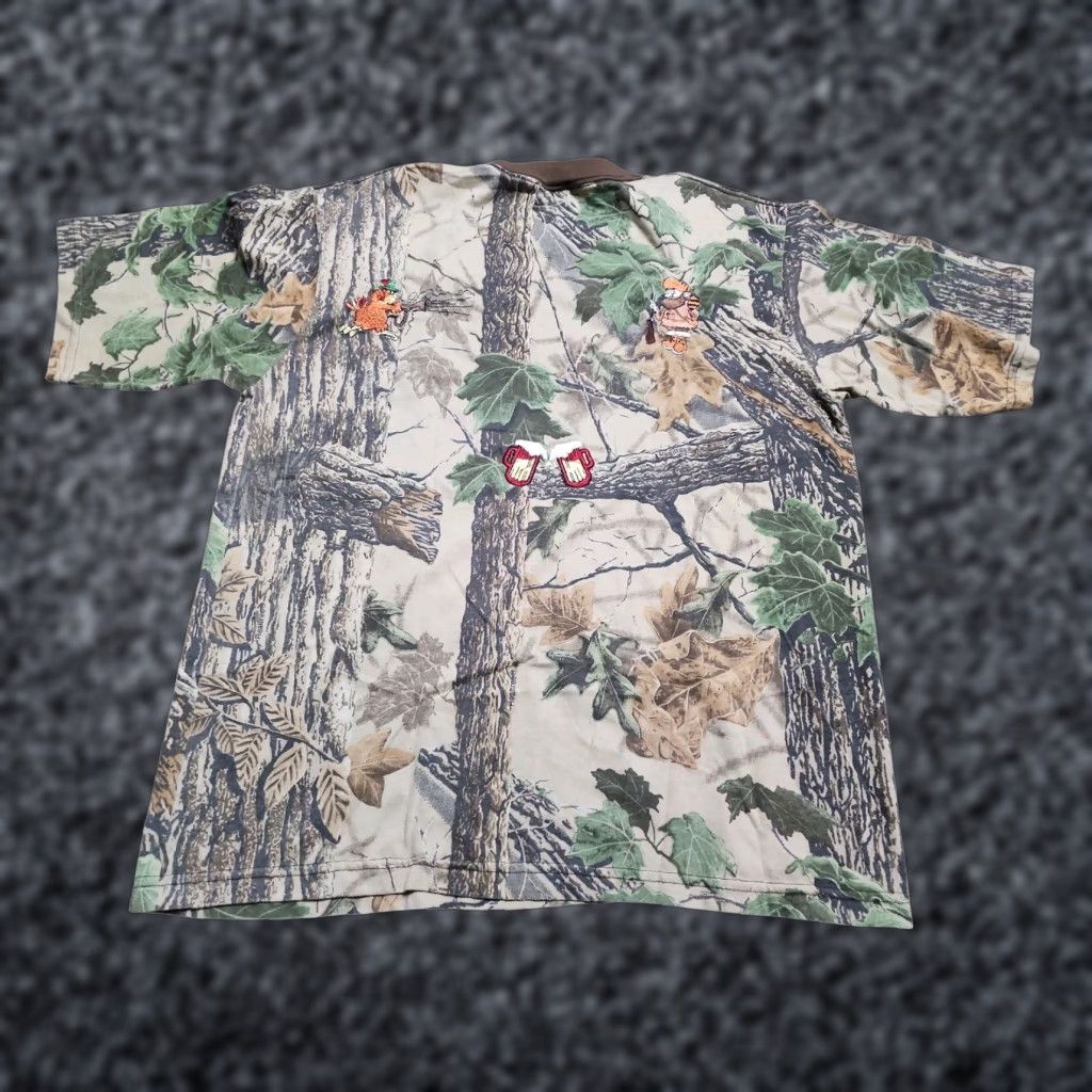 Realtree VINTAGE Realtree Camouflage T-Shirt Mens L Green 90s Embroidered Funny Outdoor Grunge Size US L / EU 52-54 / 3 - 1 Thumbnail