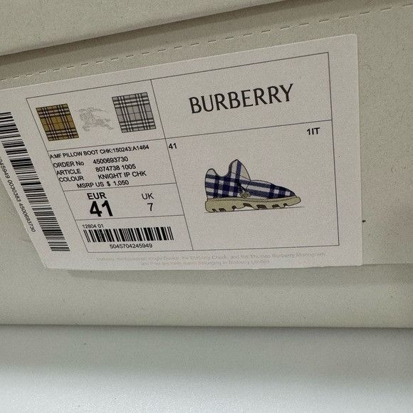 Burberry Burberry Check Pillow Boots Blue White Men’s Size EU 41/US 8 Size US 8 / EU 41 - 8 Thumbnail