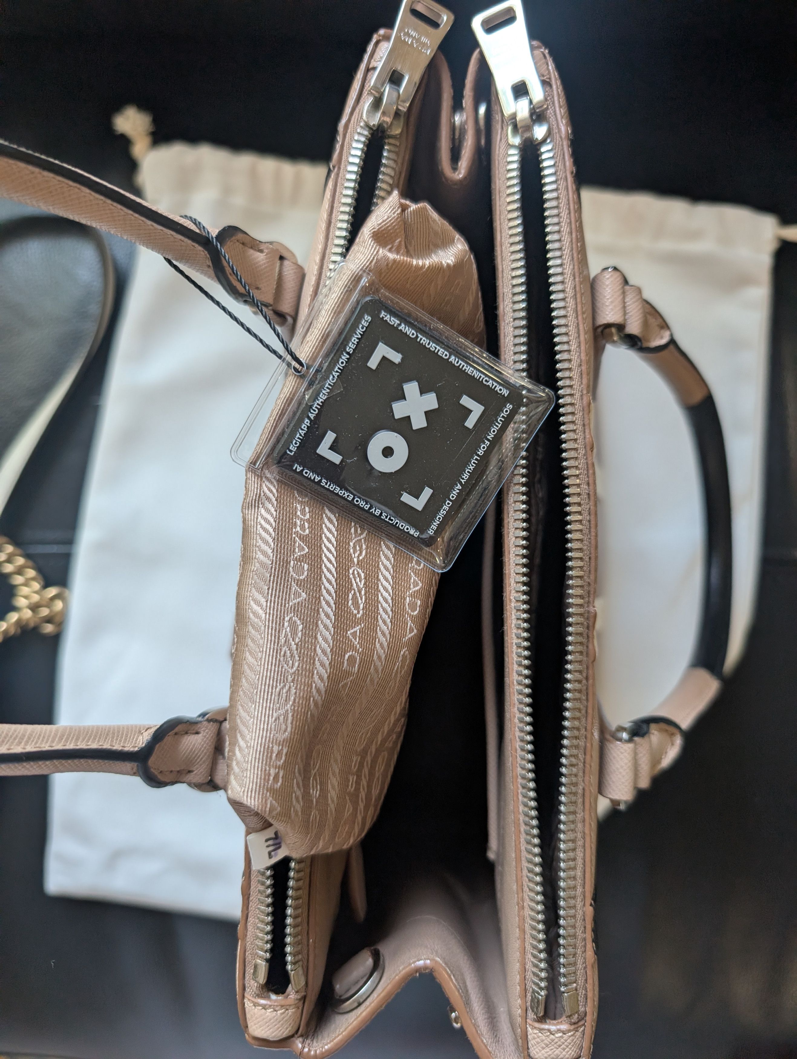 Prada PRADA tricolor stripe Saffiano Top Handle Satchel Size ONE SIZE - 16 Thumbnail