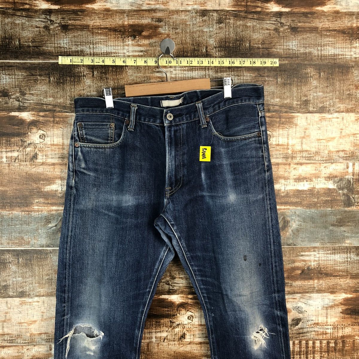 Japanese Brand Uniqlo japan Blue Distressed ripped Denim Pants #A1411 Size US 36 / EU 52 - 4 Thumbnail