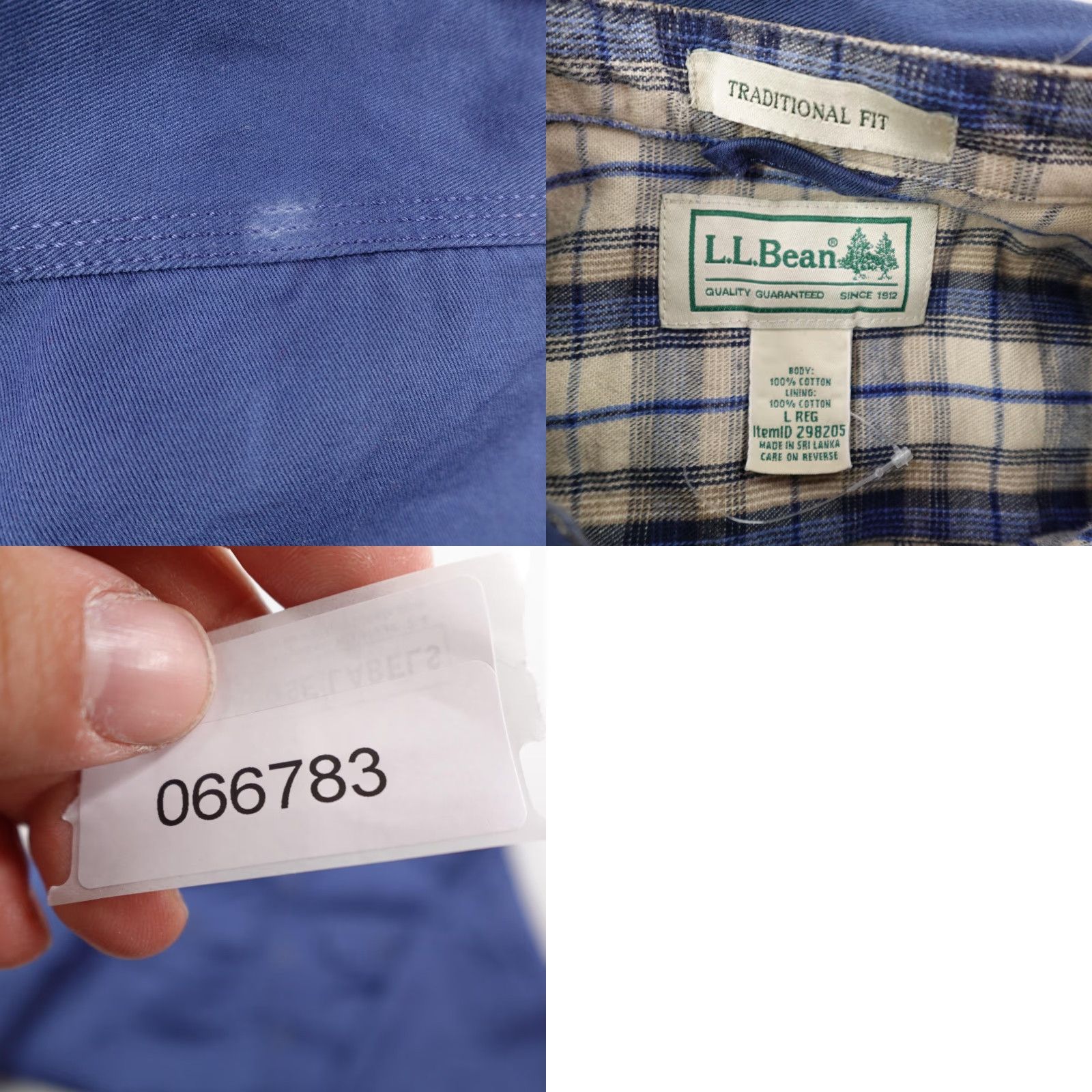 Vintage LL Bean Button-Up Shirt Mens Large Blue Flannel Lined Hurricane Traditional Fit Size US L / EU 52-54 / 3 - 8 Thumbnail