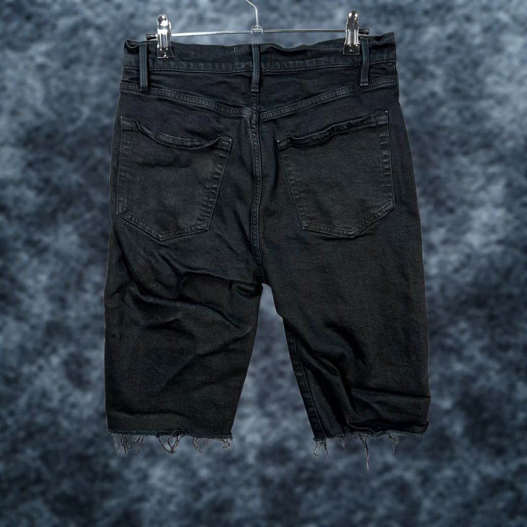 Frame Frame Le Vintage Bermuda Shorts Size 27 Black Mid-Rise Frayed Hem Cotton Blend Size 27" / US 4 / IT 40 - 1 Thumbnail