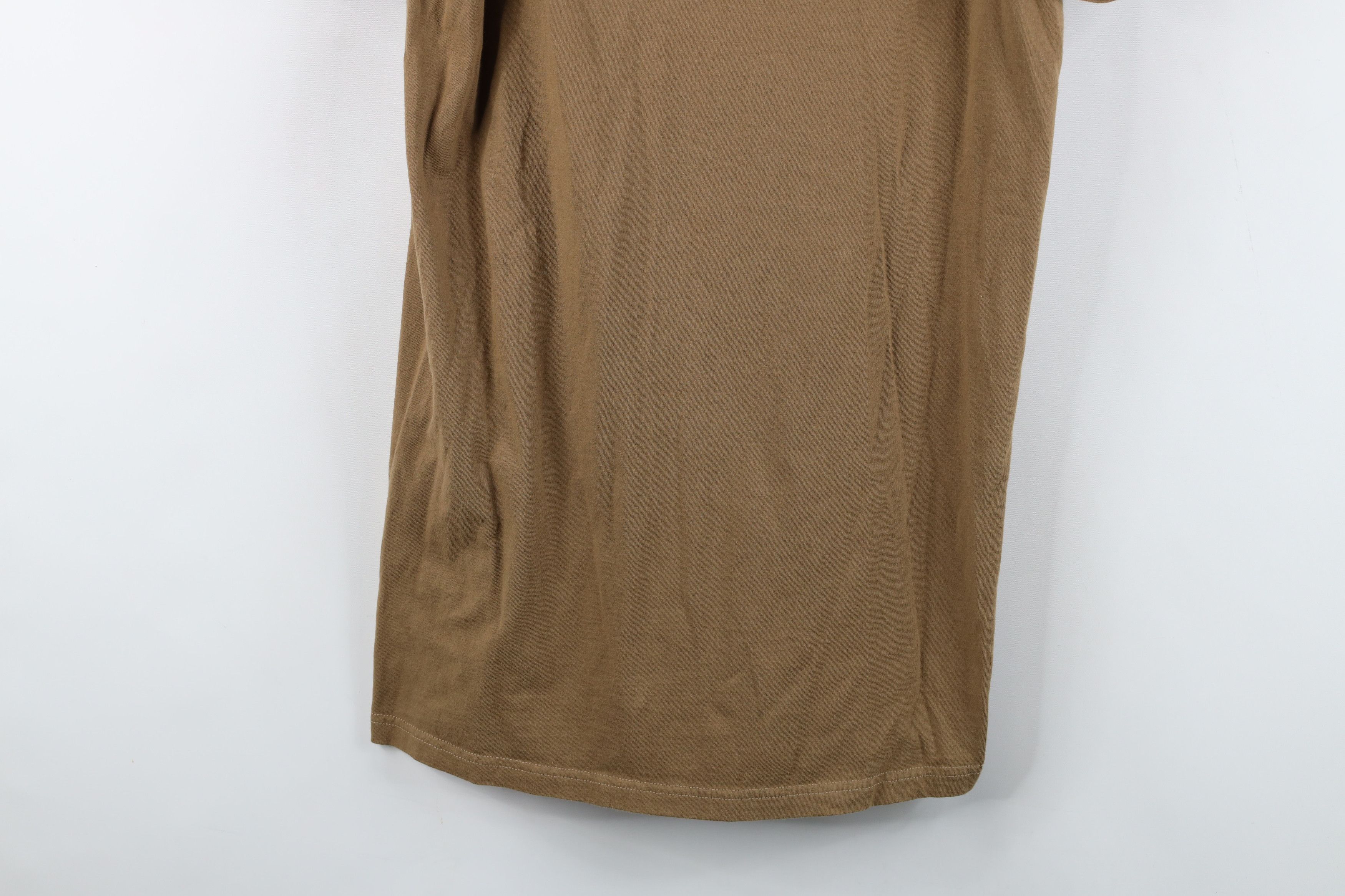 Vintage Vintage 90s Streetwear Blank Short Sleeve T-Shirt Brown USA Size US L / EU 52-54 / 3 - 3 Thumbnail