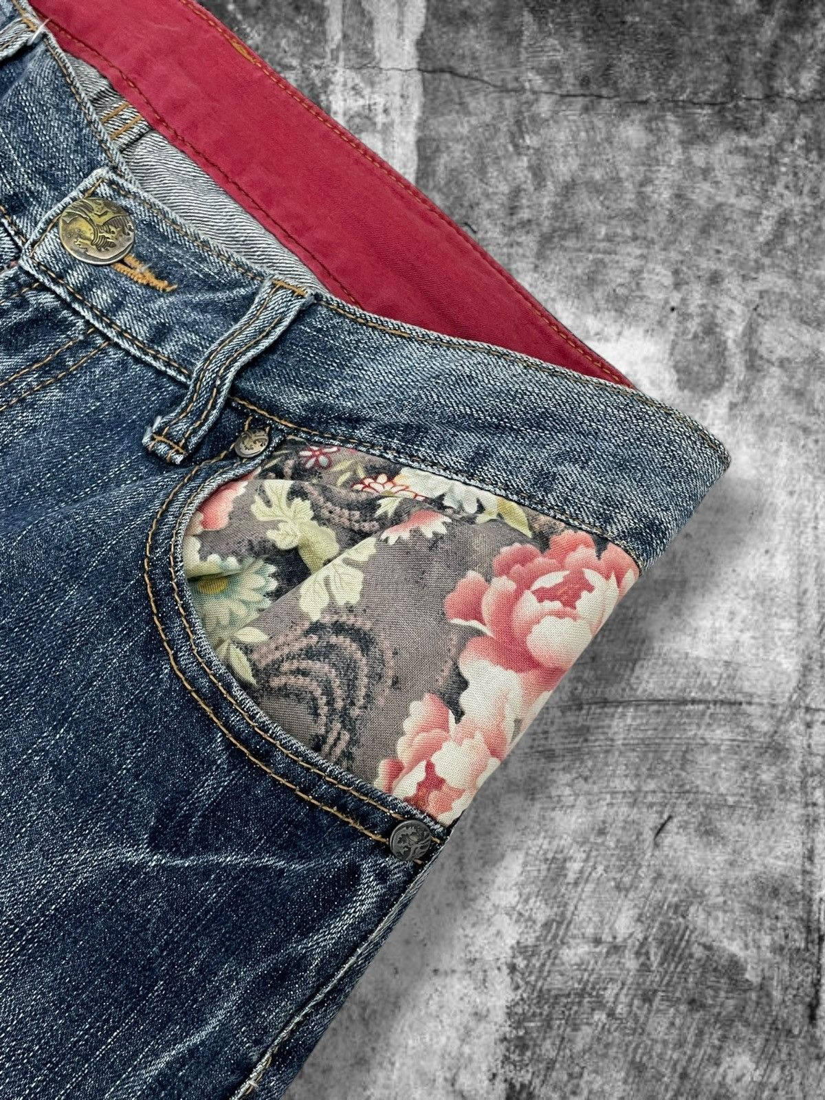 Beauty Beast Vintage Japan Designer 90’S Karakuri Traditional Sukajan Koi Size US 30 / EU 46 - 8 Thumbnail