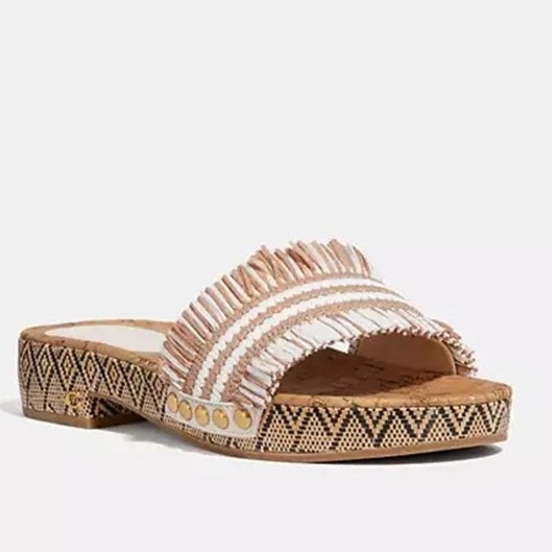 Coach Coach Women's Brayden Cork Raffia Sandals Size 6 Size US 6 / IT 36 - 1 Thumbnail
