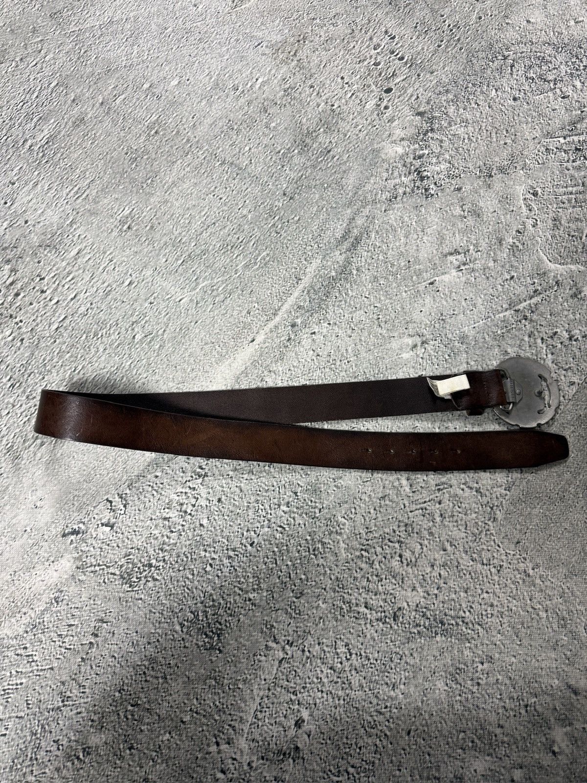 Diesel Diesel leather belt big buckle Y2K brown Size 40 - 8 Thumbnail