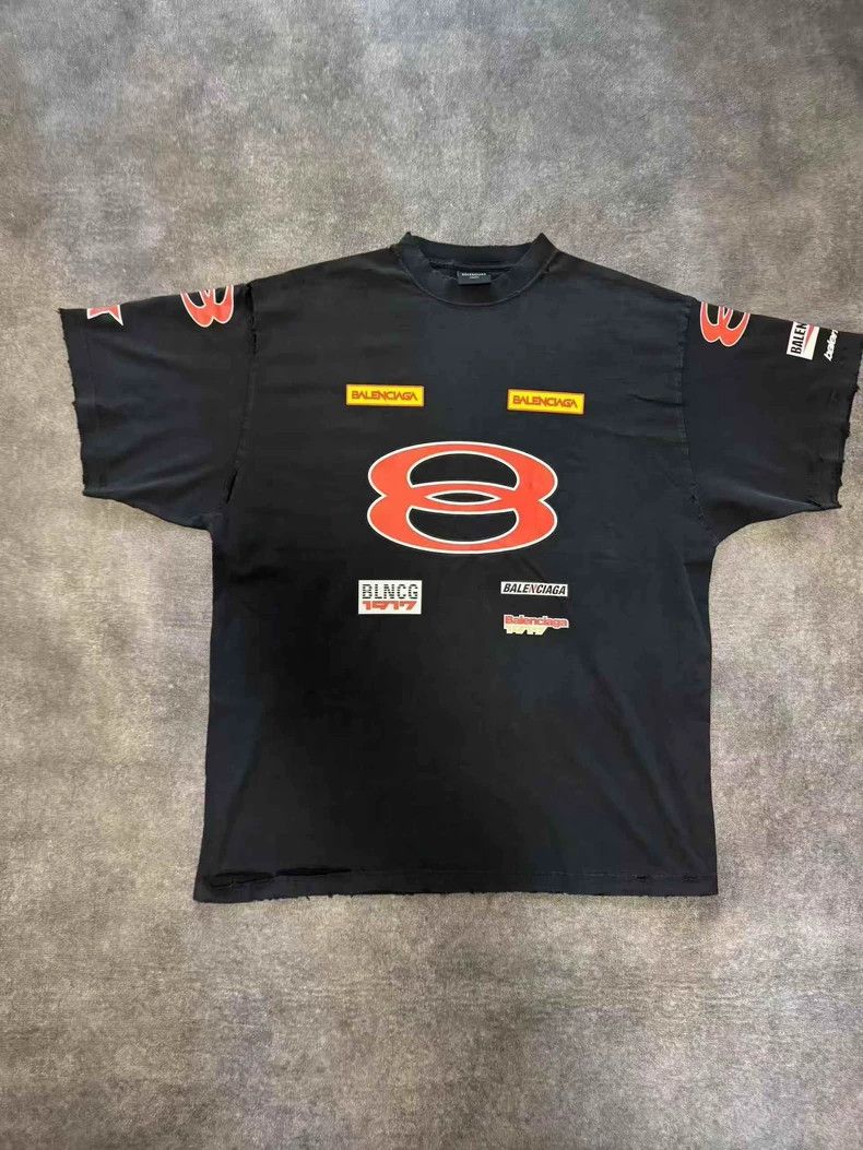 Balenciaga Balenciaga Black Logo Short Sleeve Size US S / EU 44-46 / 1 - 1 Thumbnail