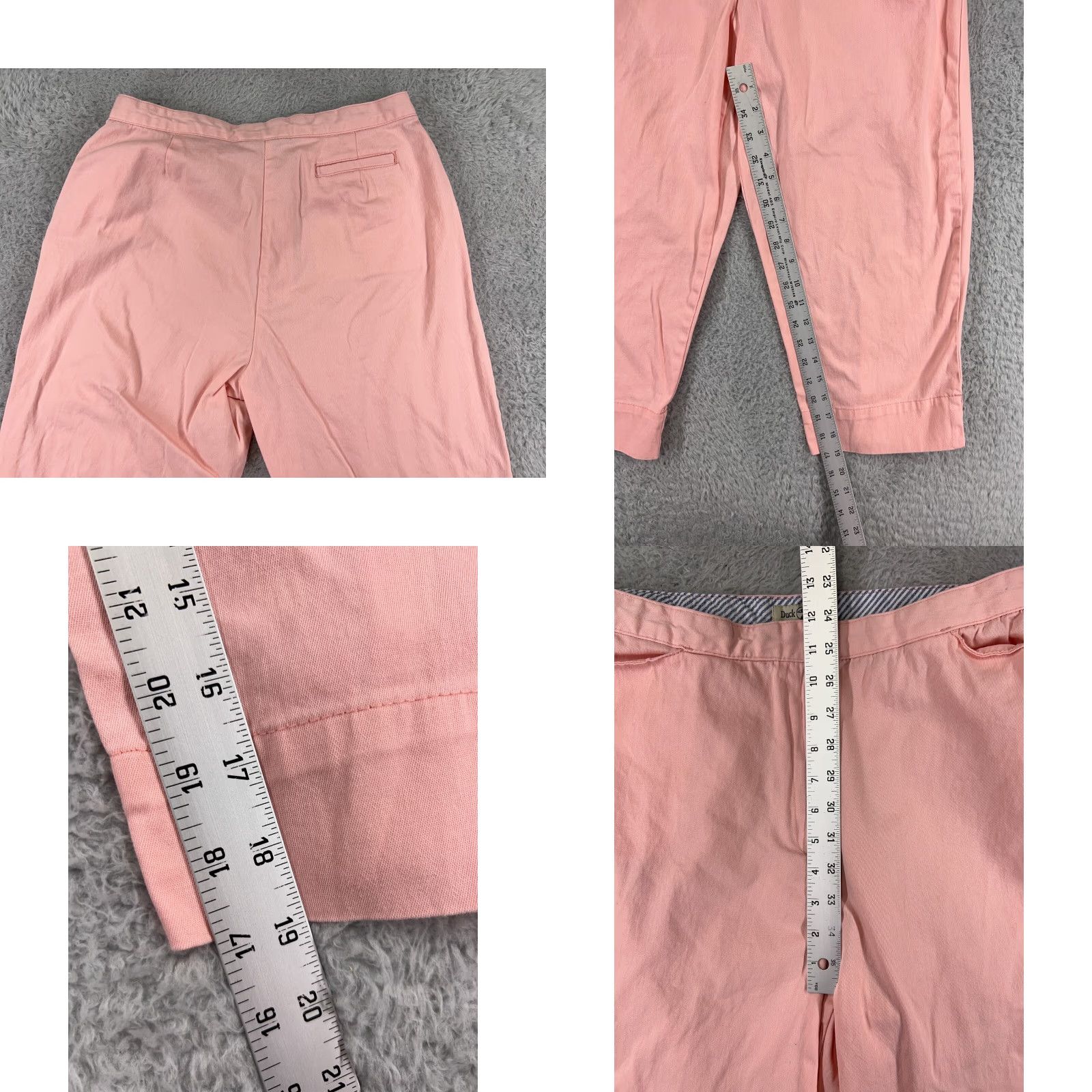 Vintage Duck Head Pants Womens 12P Pink Capri Cotton Blend Twill Stretch Spring Summer Size 34" / US 12 / IT 48 - 8 Thumbnail