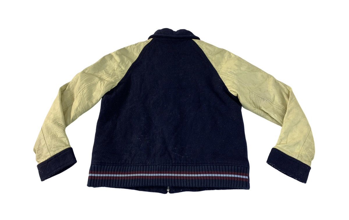 Japanese Brand × Vintage Comme Ca Boys Leather Sleeve Varsity Bomber Jacket Padded Size US S / EU 44-46 / 1 - 2 Thumbnail