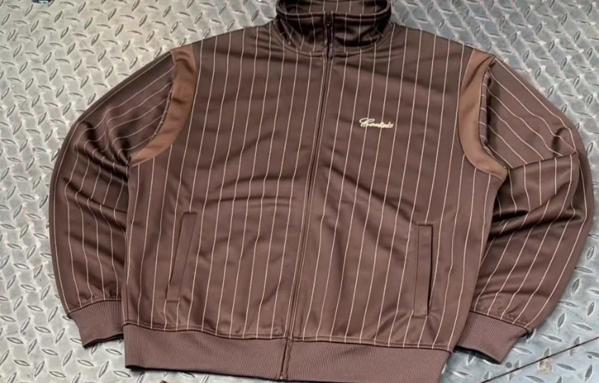 Corteiz Corteiz Pinstripe Track Jacket (Large/Brown) Size US L / EU 52-54 / 3 - 1 Thumbnail