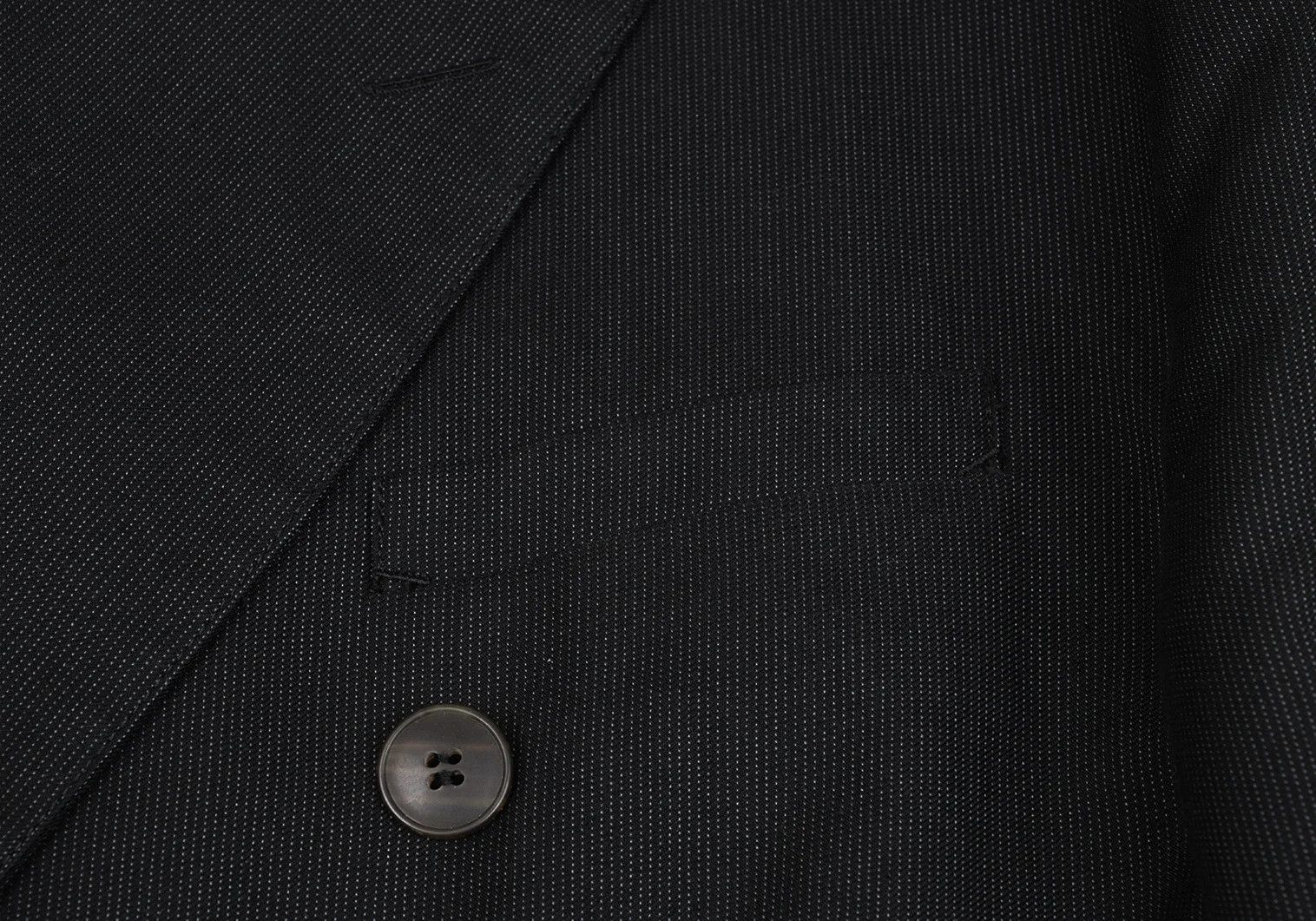 Jean Paul Gaultier Cotton Rayon Pinstripe Peak Lapel Jacket Charcoal 52 Size US L / EU 52-54 / 3 - 7 Thumbnail