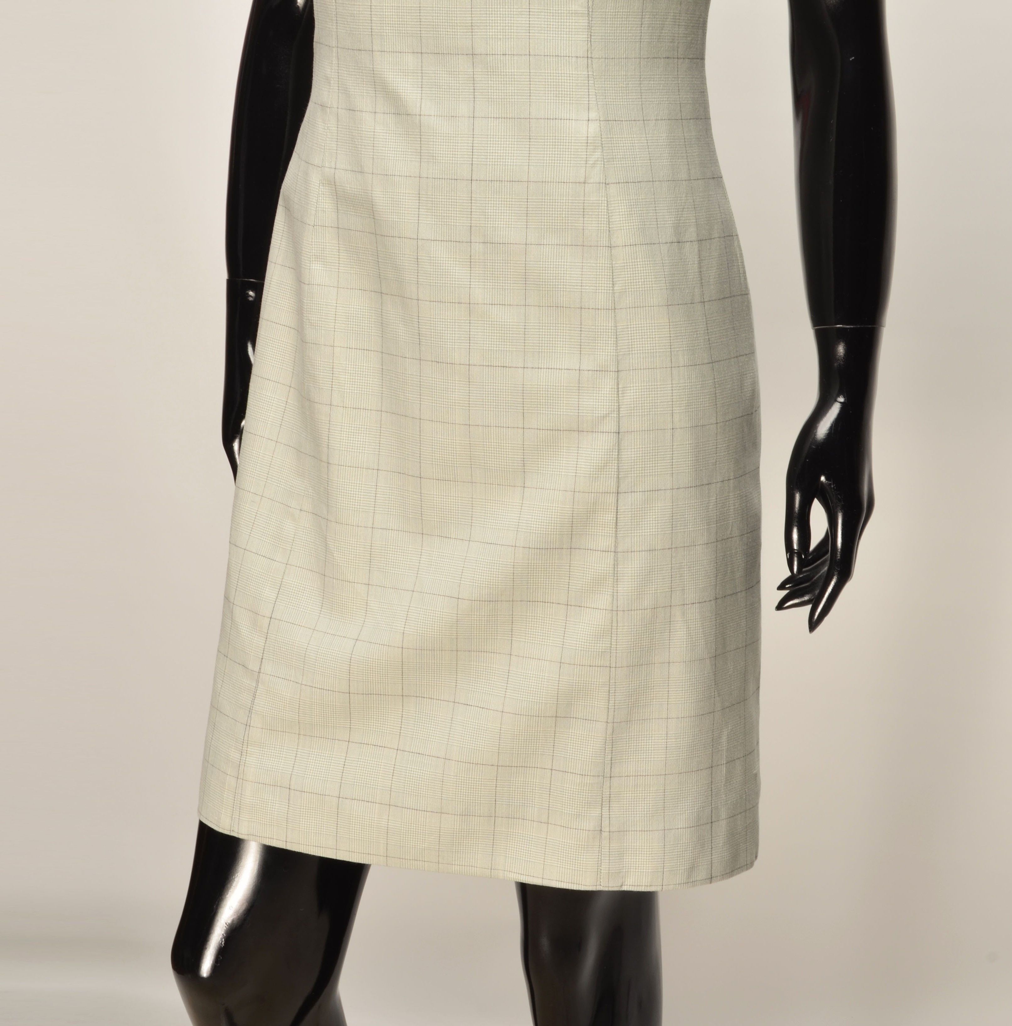 Givenchy Givenchy Sleeveless Grey Check Sheath Minimalist Dress Size S / US 4 / IT 40 - 9 Thumbnail
