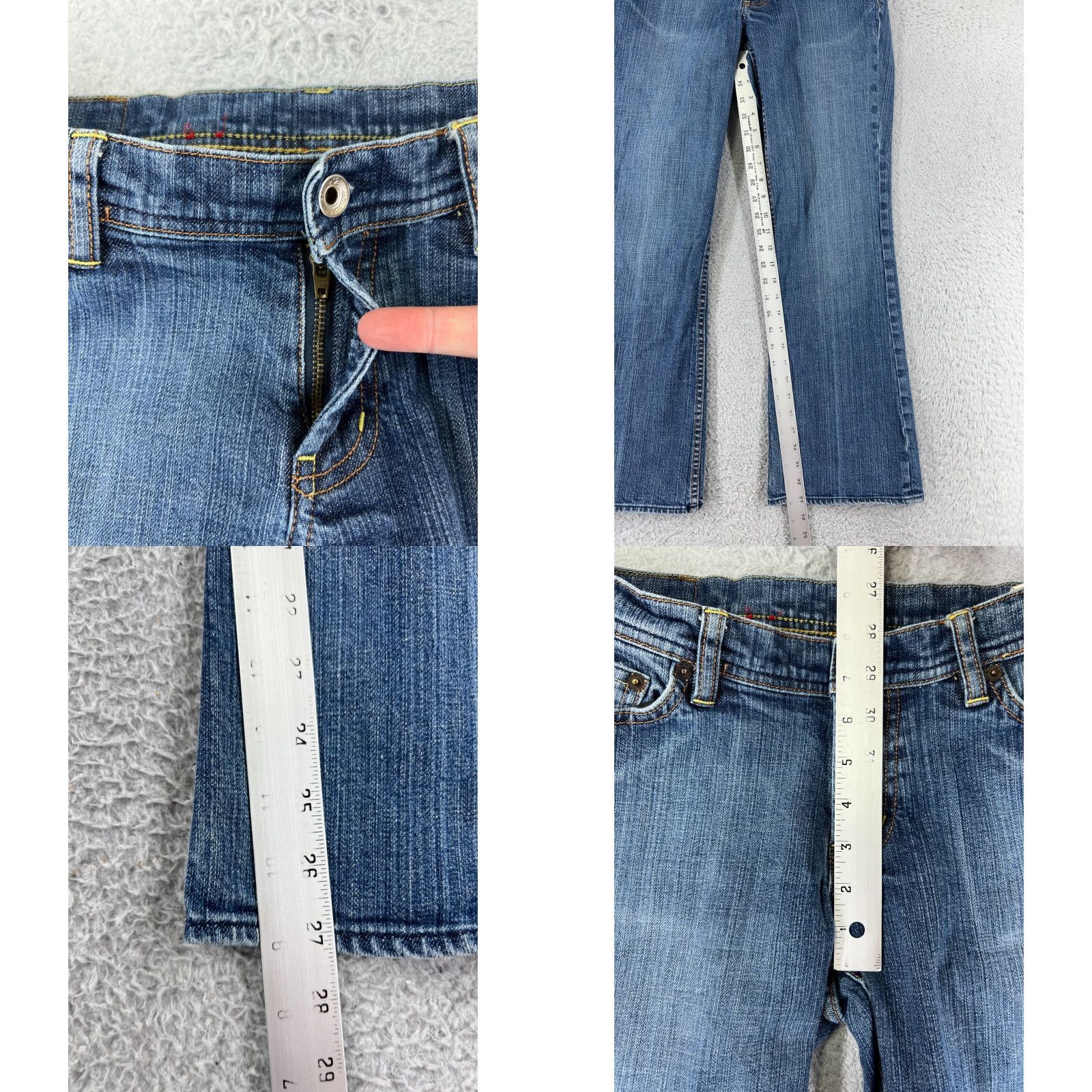Express Express Jeans Bootcut Denim 30x29 Womens 8 Blue Cotton Elastane Low Rise 5-Pocket Design Inseam 29 Regular Size 30" / US 8 / IT 44 - 8 Thumbnail