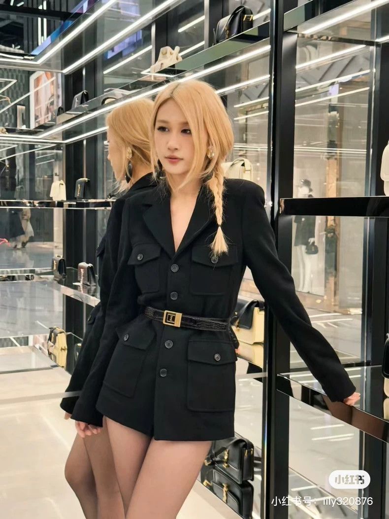Saint Laurent Paris Black YSL Saint Laurent Blazer Coat-2506 Size US S / EU 44-46 / 1 - 6 Thumbnail