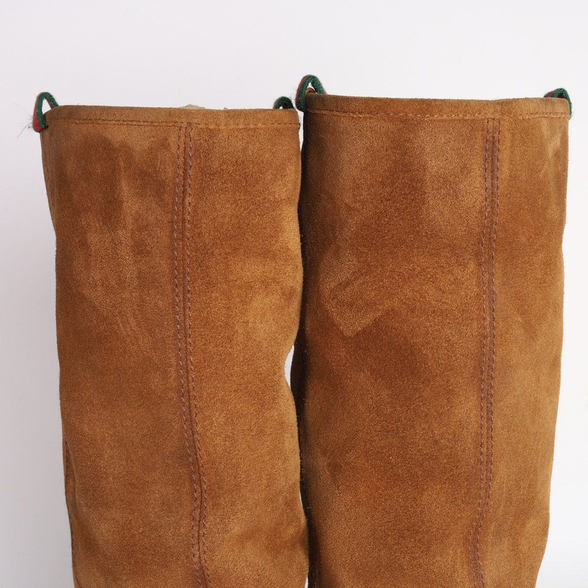 Gucci Gucci Suede Shearling Web Boots Brown Saint Moritz High Shoe Size US 8.5 / IT 38.5 - 15 Thumbnail