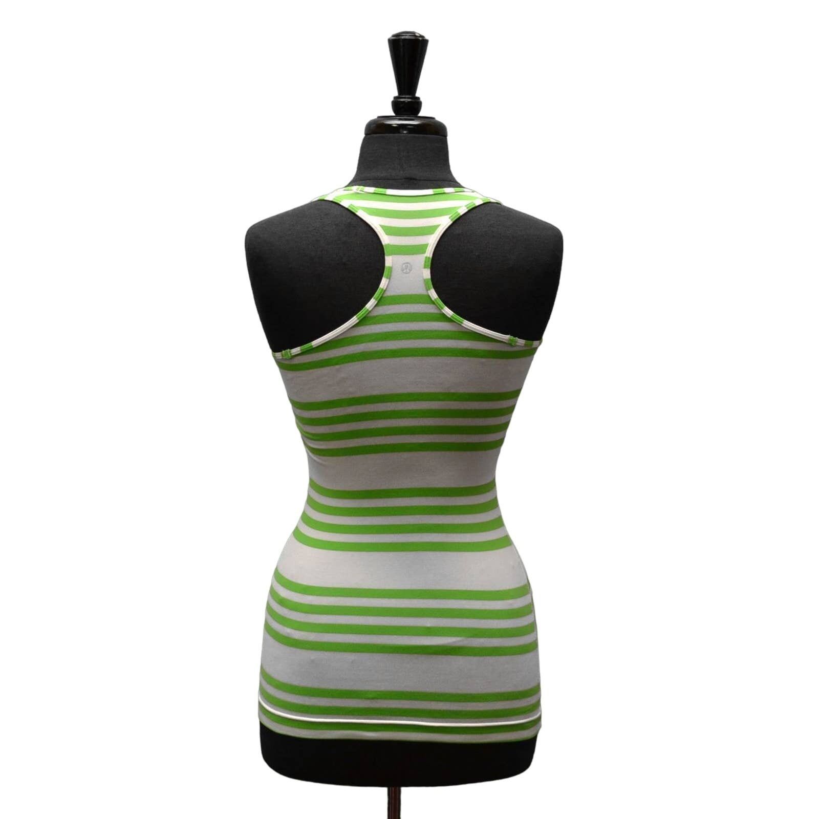 Lululemon LULULEMON Cool Racerback Ocean Frond Stripe Green Tank Top 4 Size S / US 4 / IT 40 - 5 Thumbnail
