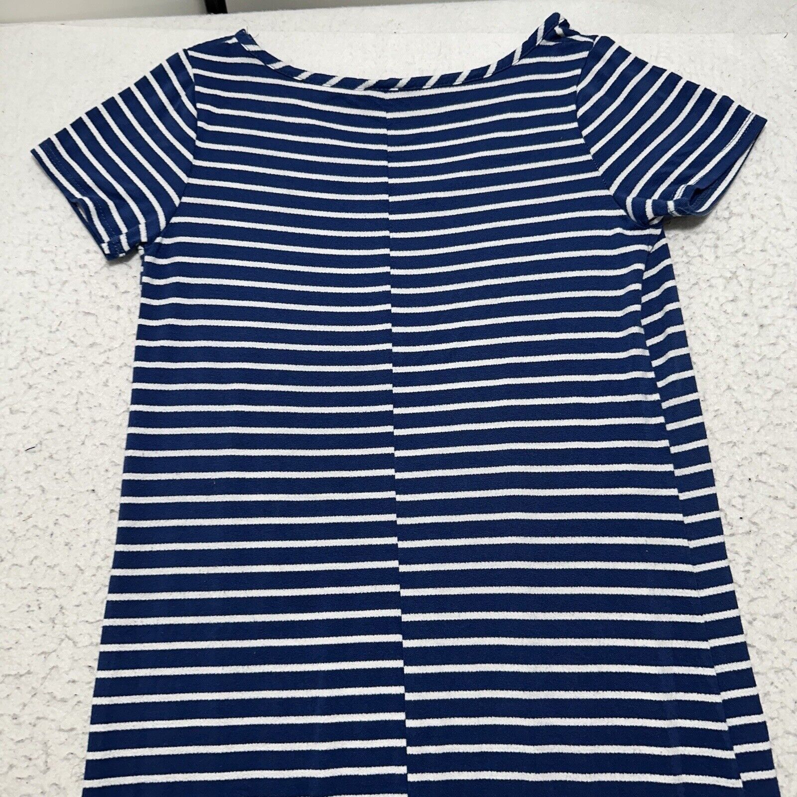 Other Olivia Rae Small Short Sleeve Shift Maxi Dress Blue Striped Size S / US 4 / IT 40 - 10 Thumbnail