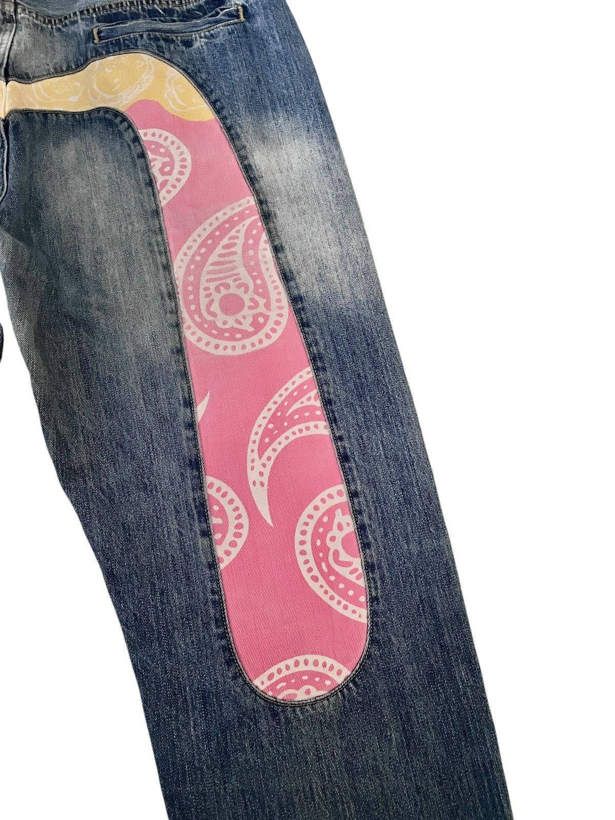 Japanese Brand Rare Vintage Japanese Brand Peacock Patchwork Jeans 2000s Size US 40 / EU 56 - 6 Thumbnail