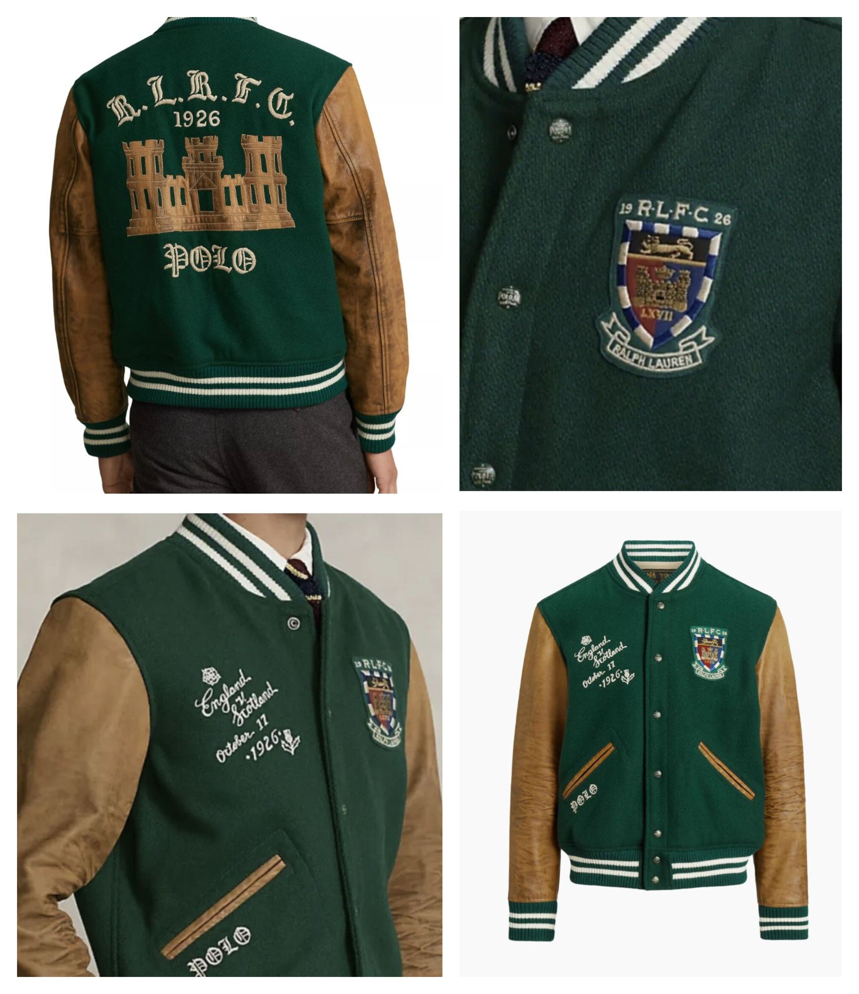 Polo Ralph Lauren Wool-Blend Patch Varsity Jacket 2XL