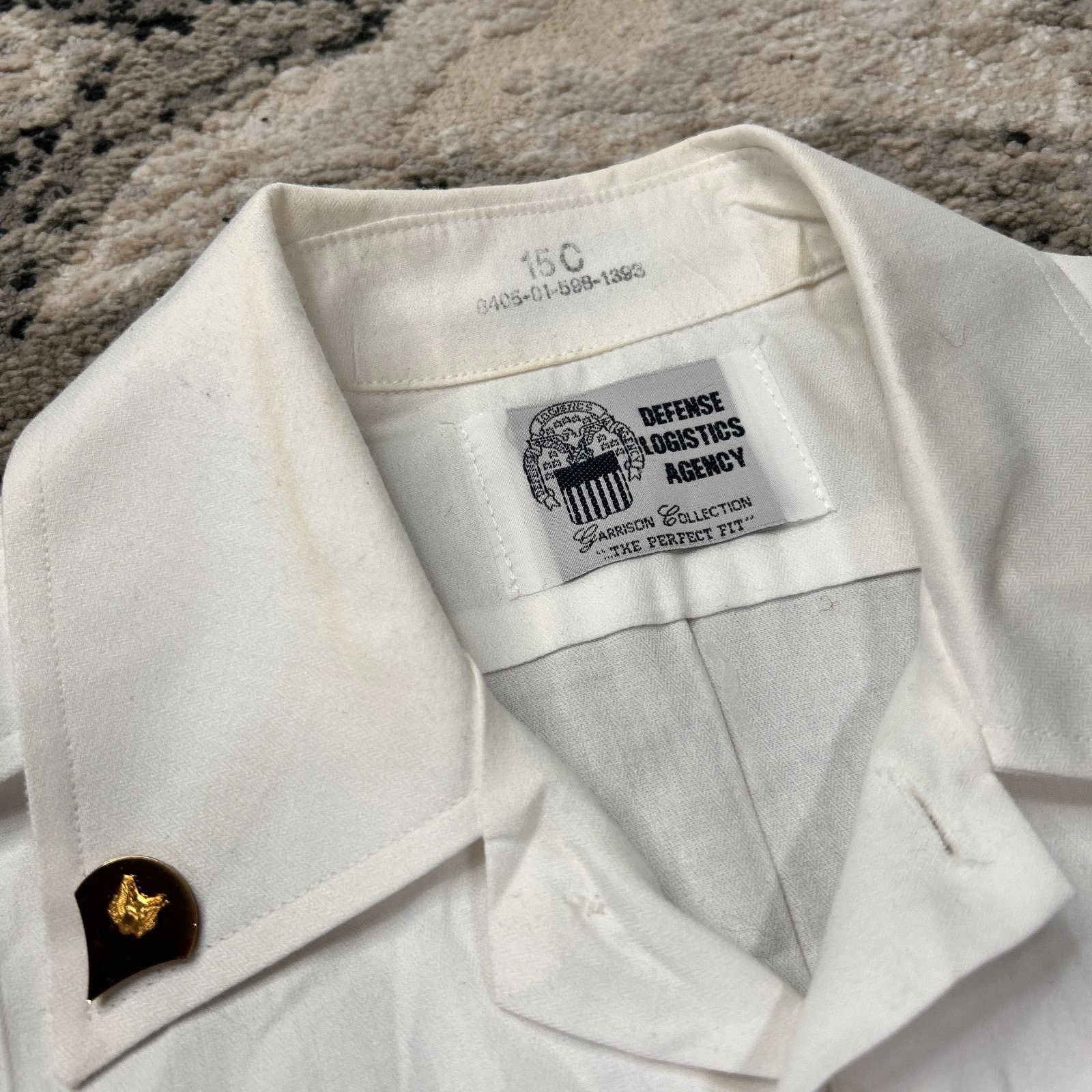 & Other Stories Defense Logistics Agency Military Shirt Men's 15 White Cotto Size US M / EU 48-50 / 2 - 4 Thumbnail
