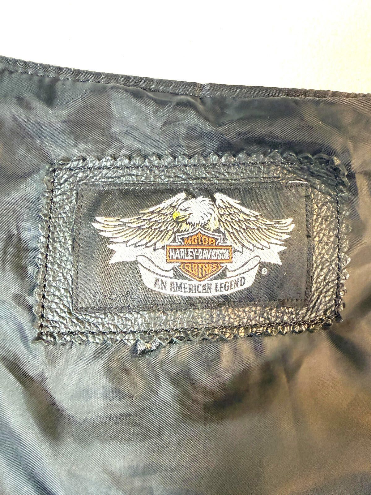 Harley Davidson Harley-Davidson Vest Vintage Mens 2XL Black Leather Biker Size US XXL / EU 58 / 5 - 4 Thumbnail
