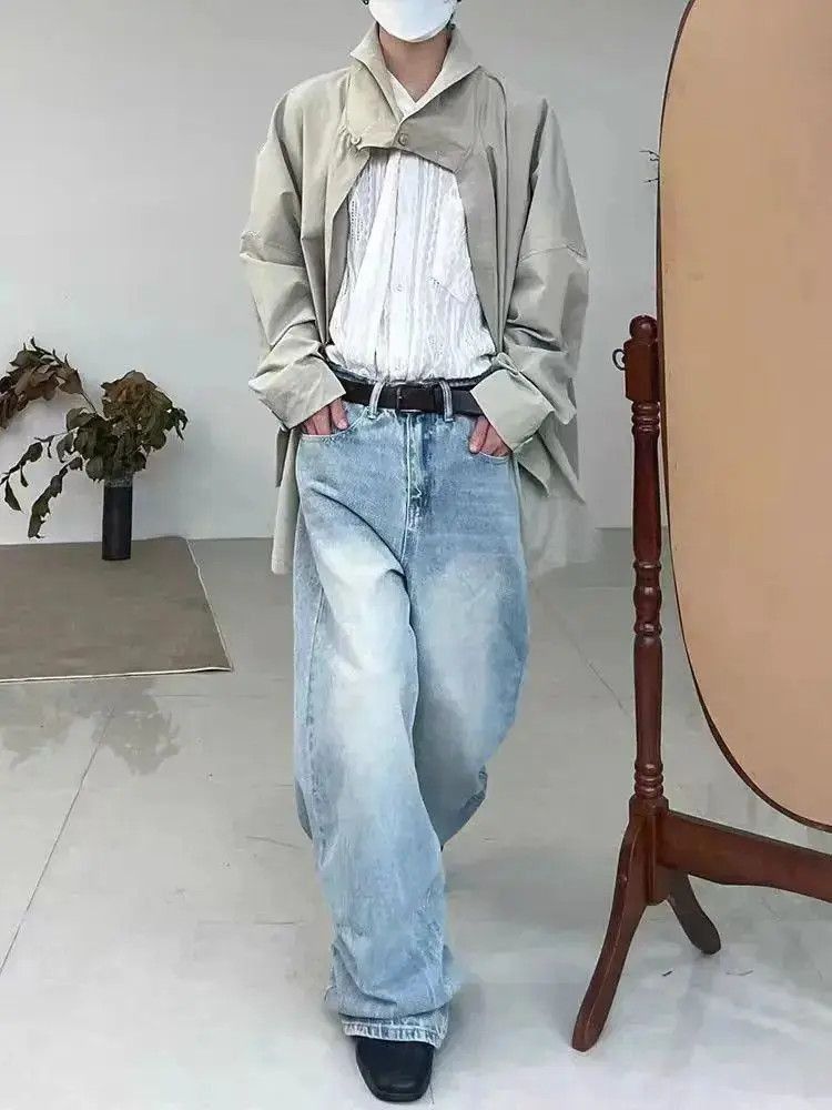 Japanese Brand Street baggy light coloured Y2K wash jeans Size US 32 / EU 48 - 5 Thumbnail