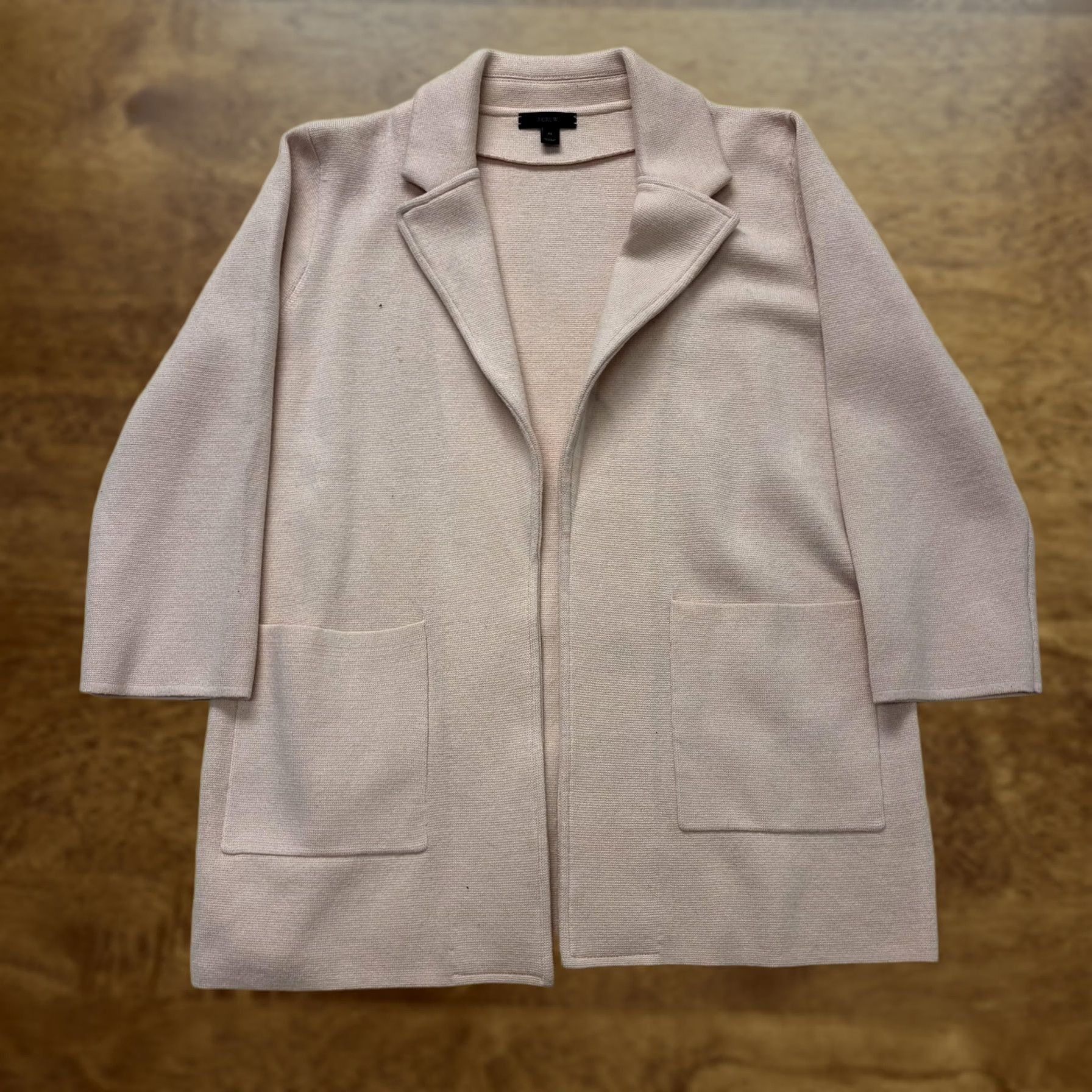 J.Crew J. Crew Cardigan Sweater Womens Medium Pink Collared Open Front Pockets Knit Size M / US 6-8 / IT 42-44 - 1 Thumbnail