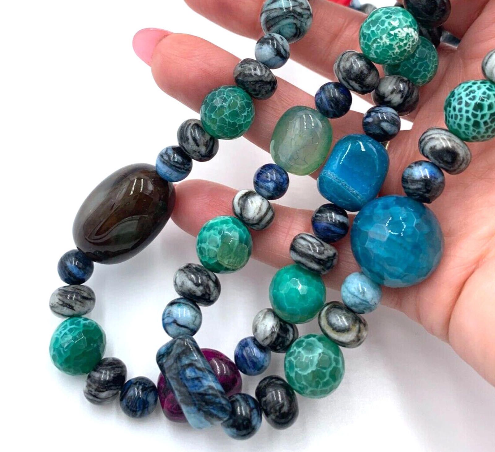 Other DTR Jay King Multicolor Dyed Agate Sterling Silver Necklace Size ONE SIZE - 8 Thumbnail