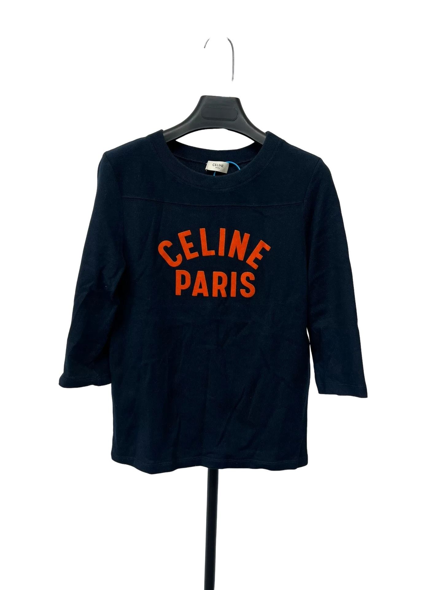 Celine Celine Logo Print 3/4 Sleeve T-Shirt Size S Size S / US 4 / IT 40 - 1 Thumbnail