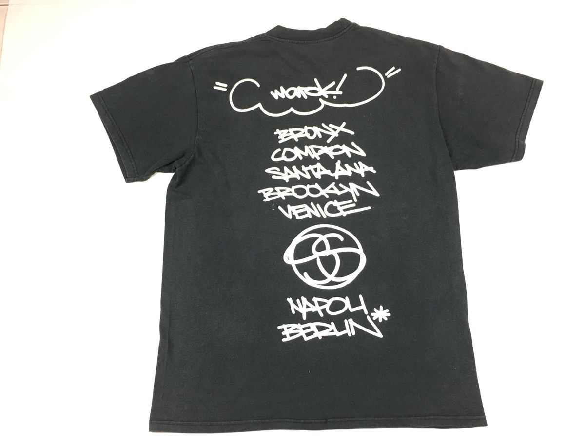 Stussy × Vintage 90s Stussy World Tour Fuzzy Double Sided Printed Size US M / EU 48-50 / 2 - 2 Thumbnail