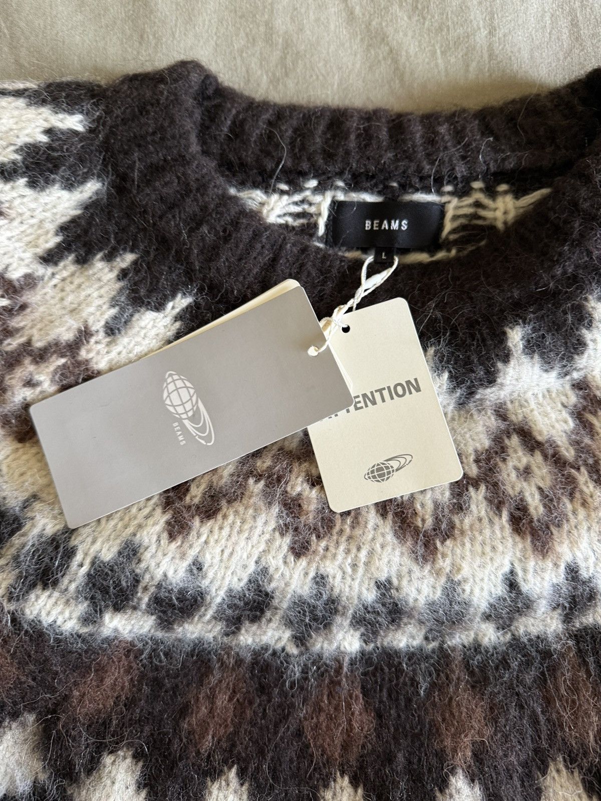 Beams Japan Men’s 🇯🇵 Beams Folk Print Alpaca Sweater Sz Large Size US L / EU 52-54 / 3 - 5 Thumbnail