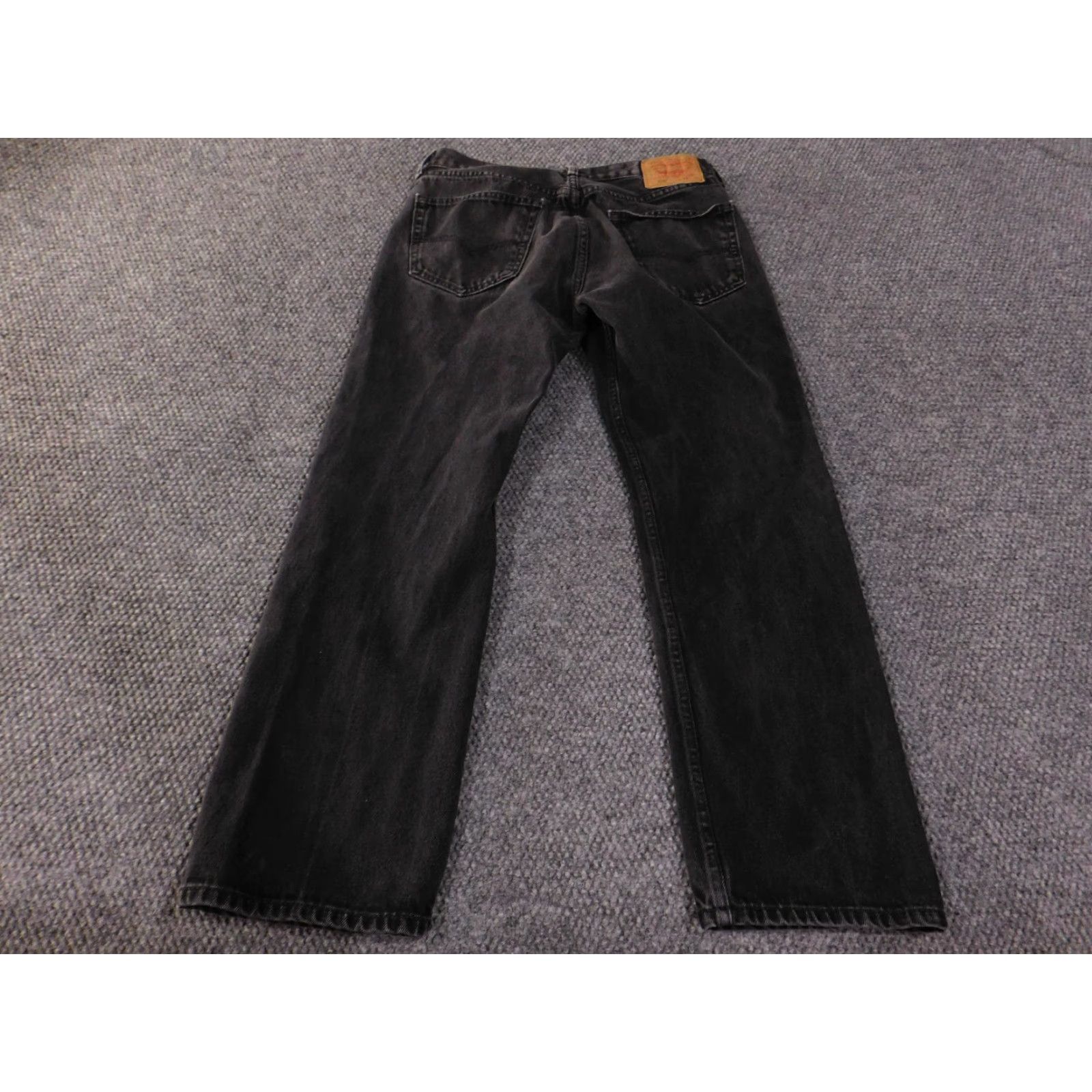 Levi's Levi's 505 Jeans Mens 33x30 Black Straight Classic Regular Denim 5-Pocket Button Fly Distressed Logo Size US 33 - 6 Thumbnail
