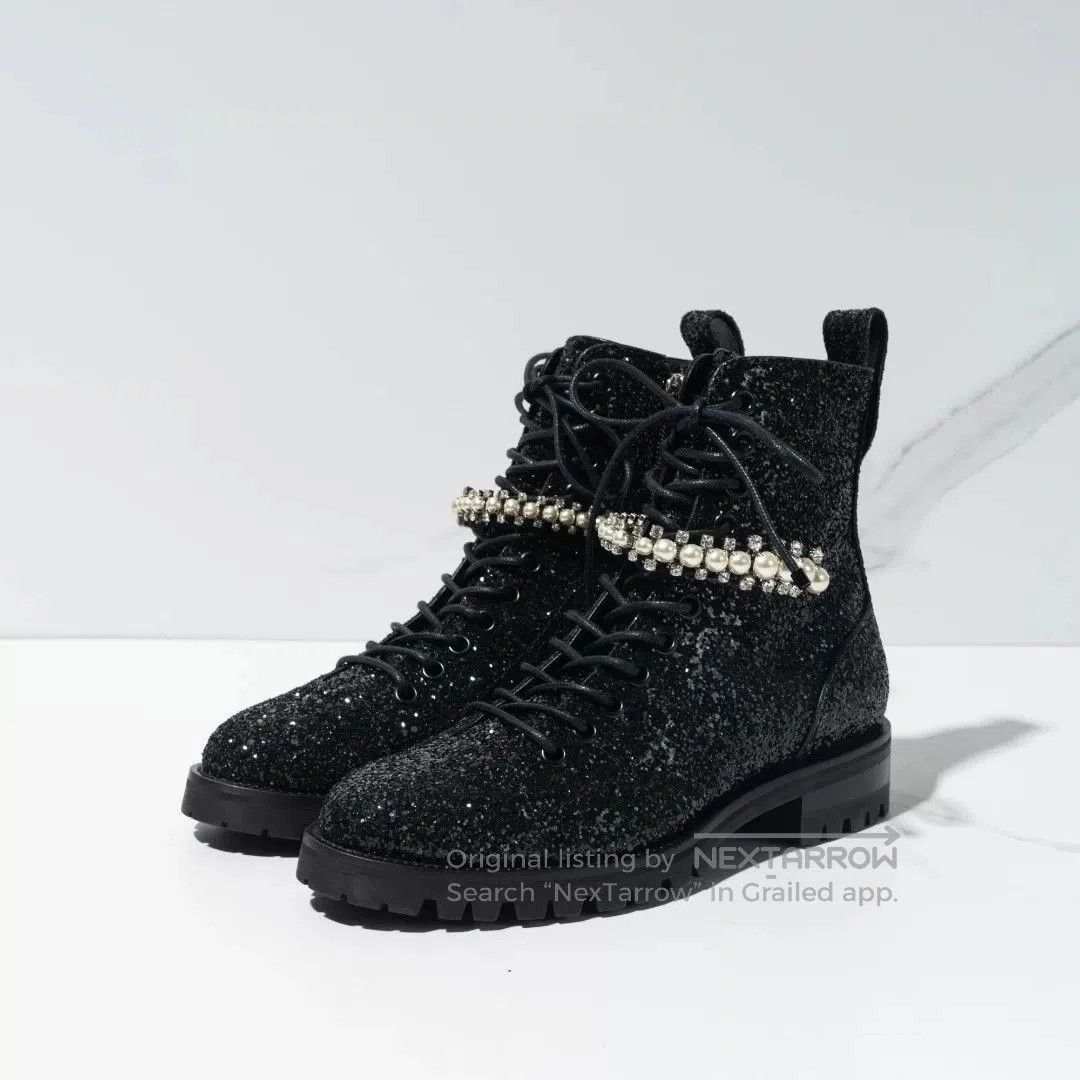 Jimmy Choo Jimmy Choo Women's Sequin Pearl Martin Boots. Size US 6 / IT 36 - 1 Thumbnail
