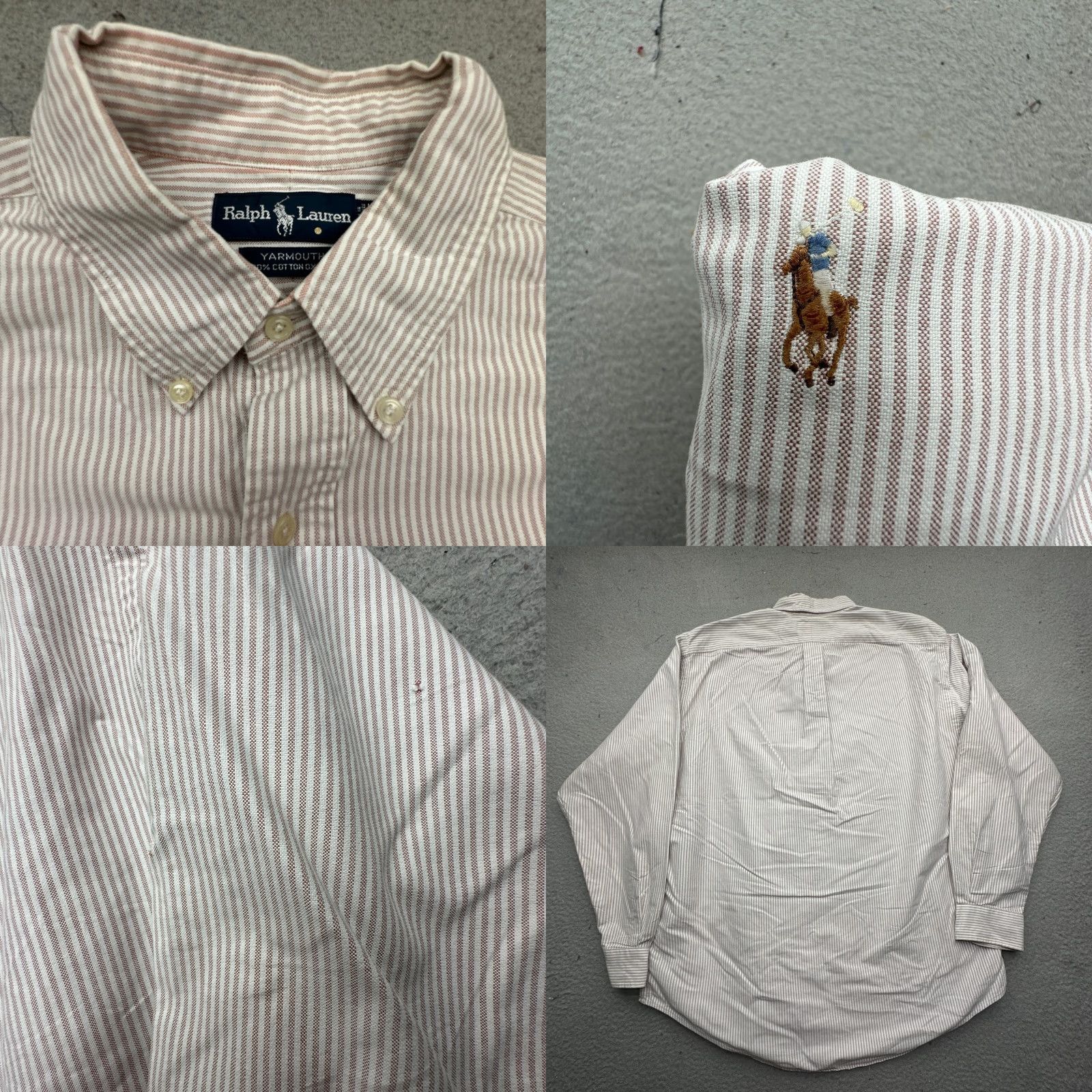 Ralph Lauren VINTAGE Ralph Lauren Yarmouth Button-Down Striped Long Sleeve Shirt Mens XL 52 in Brown Fall Winter Casual Button-Up Mens Energy? Size US XL / EU 56 / 4 - 8 Thumbnail