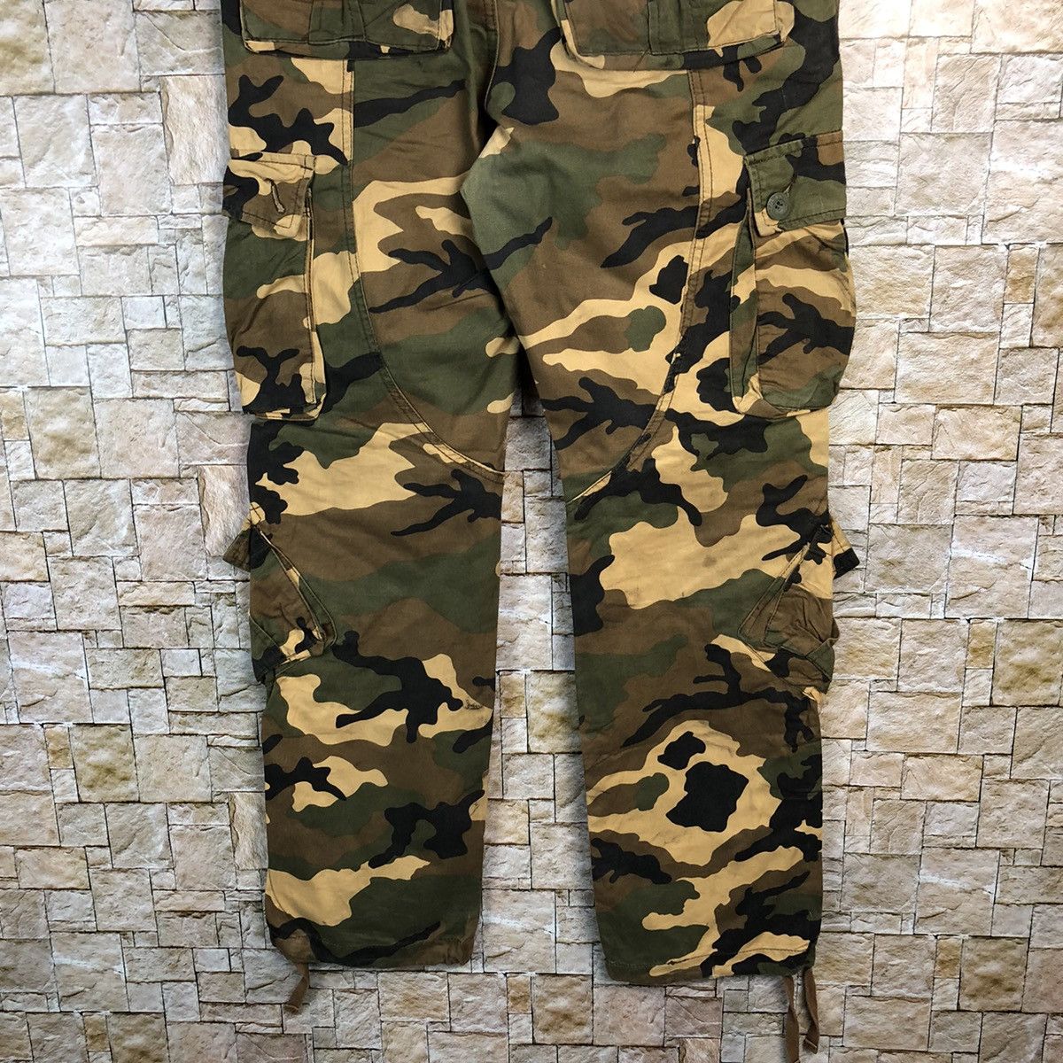 Japanese Brand Matchstick Camo Brown Cargo Multipocket Pants #A138 Size US 31 - 20 Thumbnail