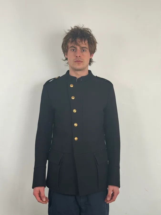 Gucci FW2003 Gucci Black Asymmetrical Buttoned Officer Classy Wool Jacket Size US S / EU 44-46 / 1 - 2 Thumbnail