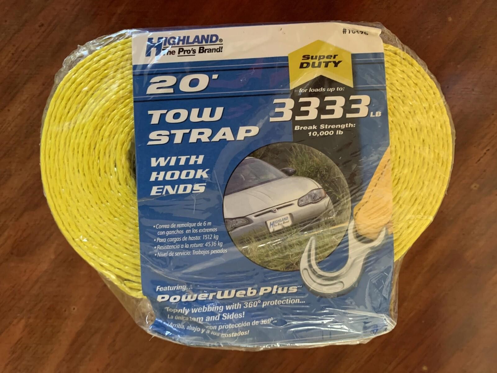 Highland 3333lb Towing Strap With Hooks Size ONE SIZE - 4 Thumbnail