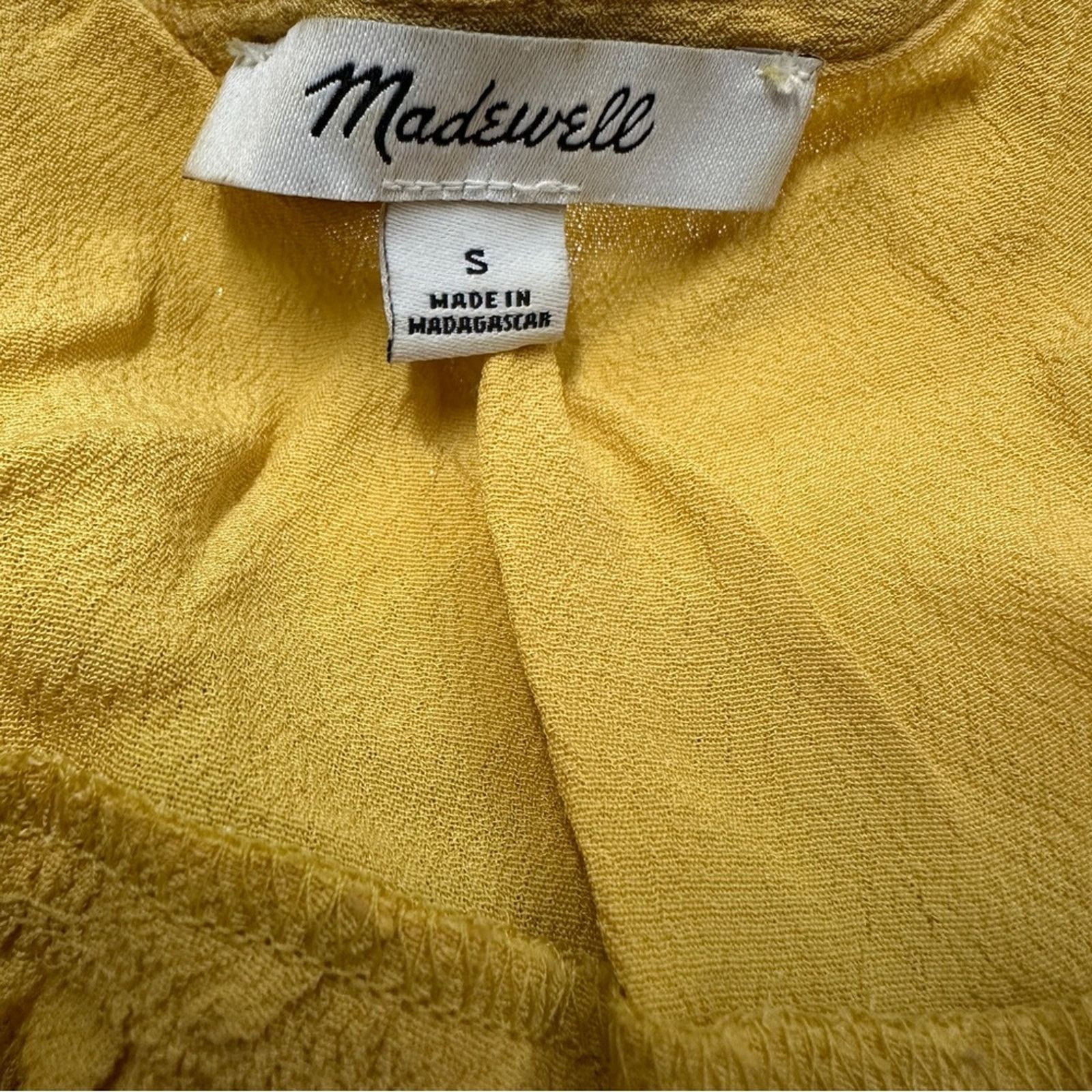Madewell Madewell Raelynn Long Sleeve Gold Yellow Wrap Tie Top Size S Size S / US 4 / IT 40 - 8 Thumbnail