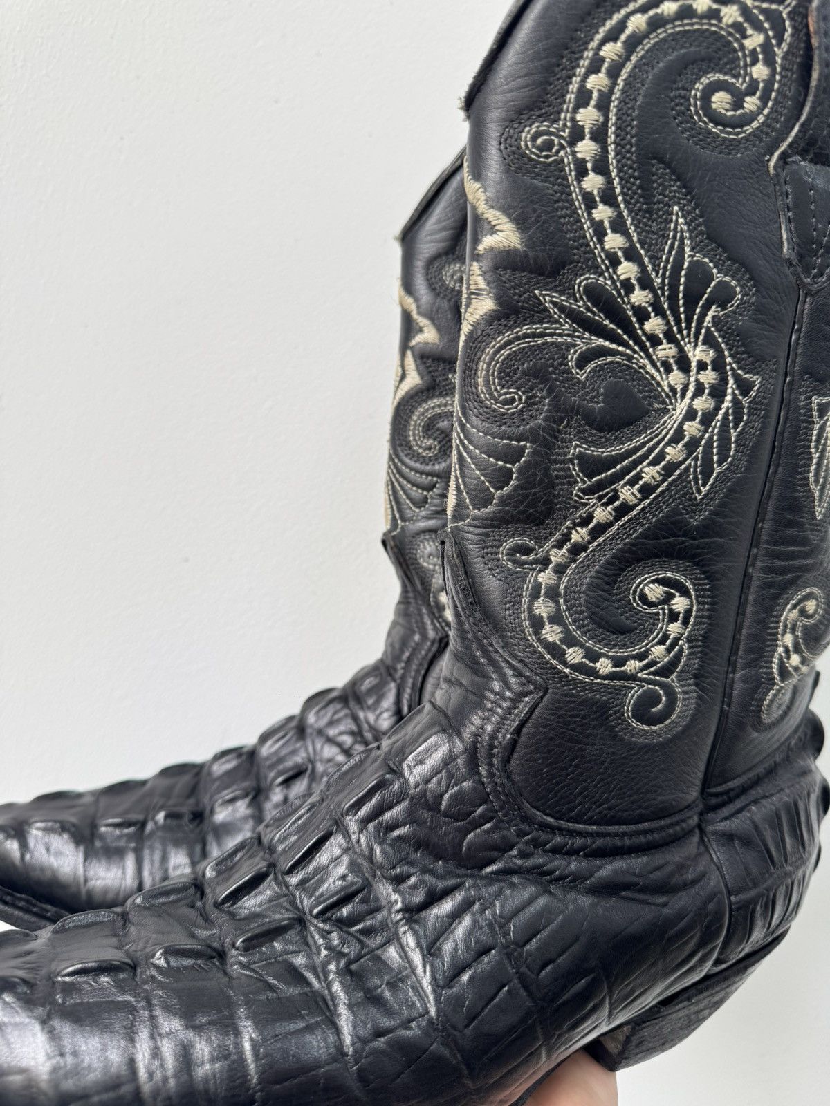 If Six Was Nine Rare Alligator leather western boots 90s guidi style y2k Size US 8 / EU 41 - 3 Thumbnail
